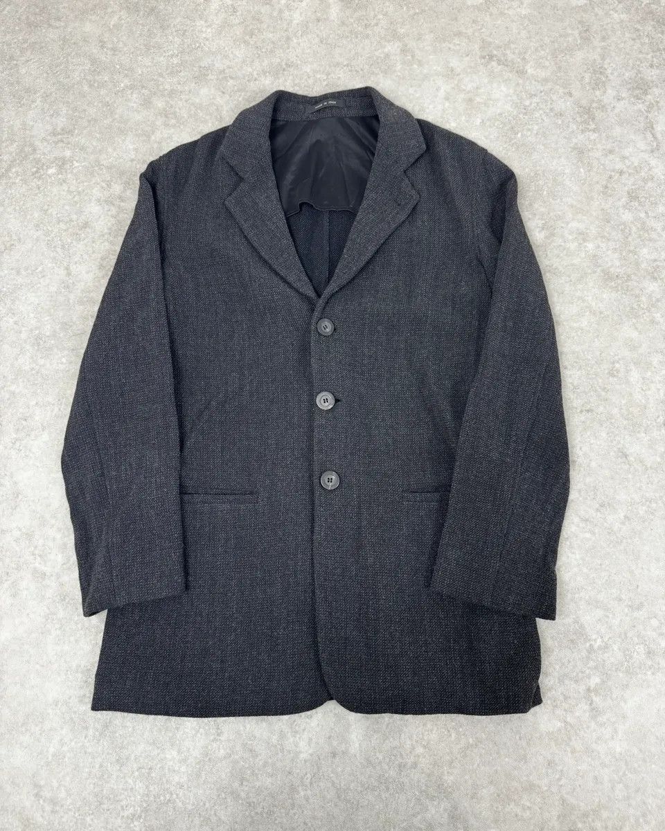 Emporio Armani FW2004 Emporio Armani Black Grey Wool Blazer Suit Jacket Size 42R - 1 Thumbnail