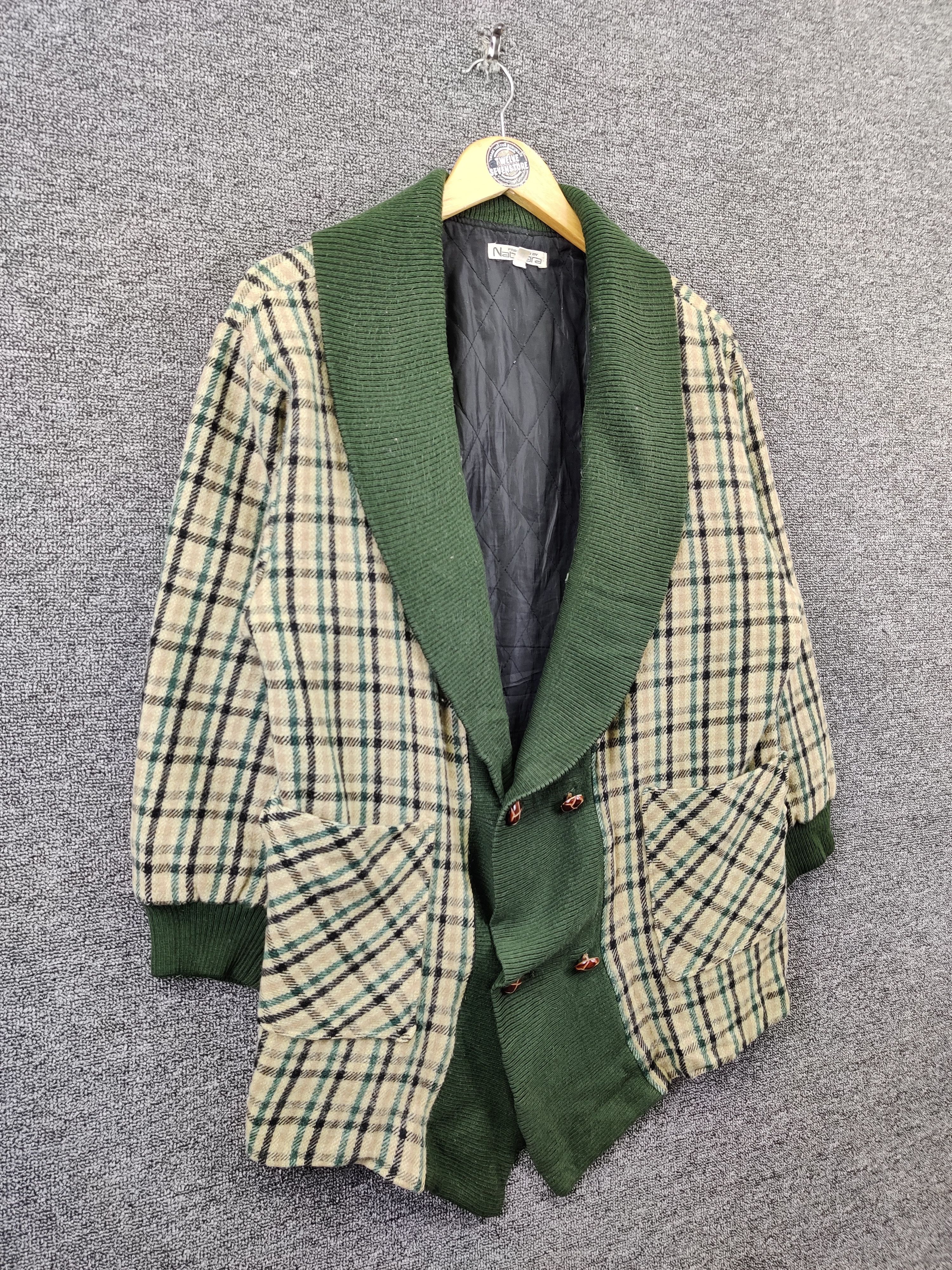 Japanese Brand Natuhara Checkered Wool Double Breasted Cardigan Size US M / EU 48-50 / 2 - 5 Thumbnail
