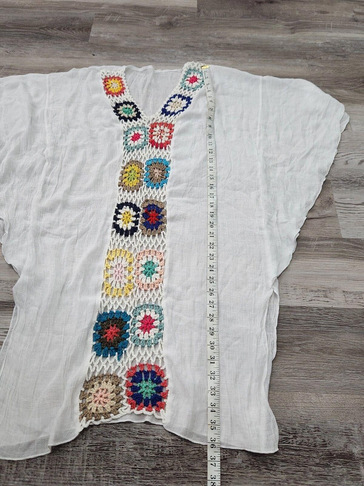 Designer Unbranded Swimsuit Cover Up Medium Crochet Boho Hippie Size ONE SIZE - 4 Thumbnail