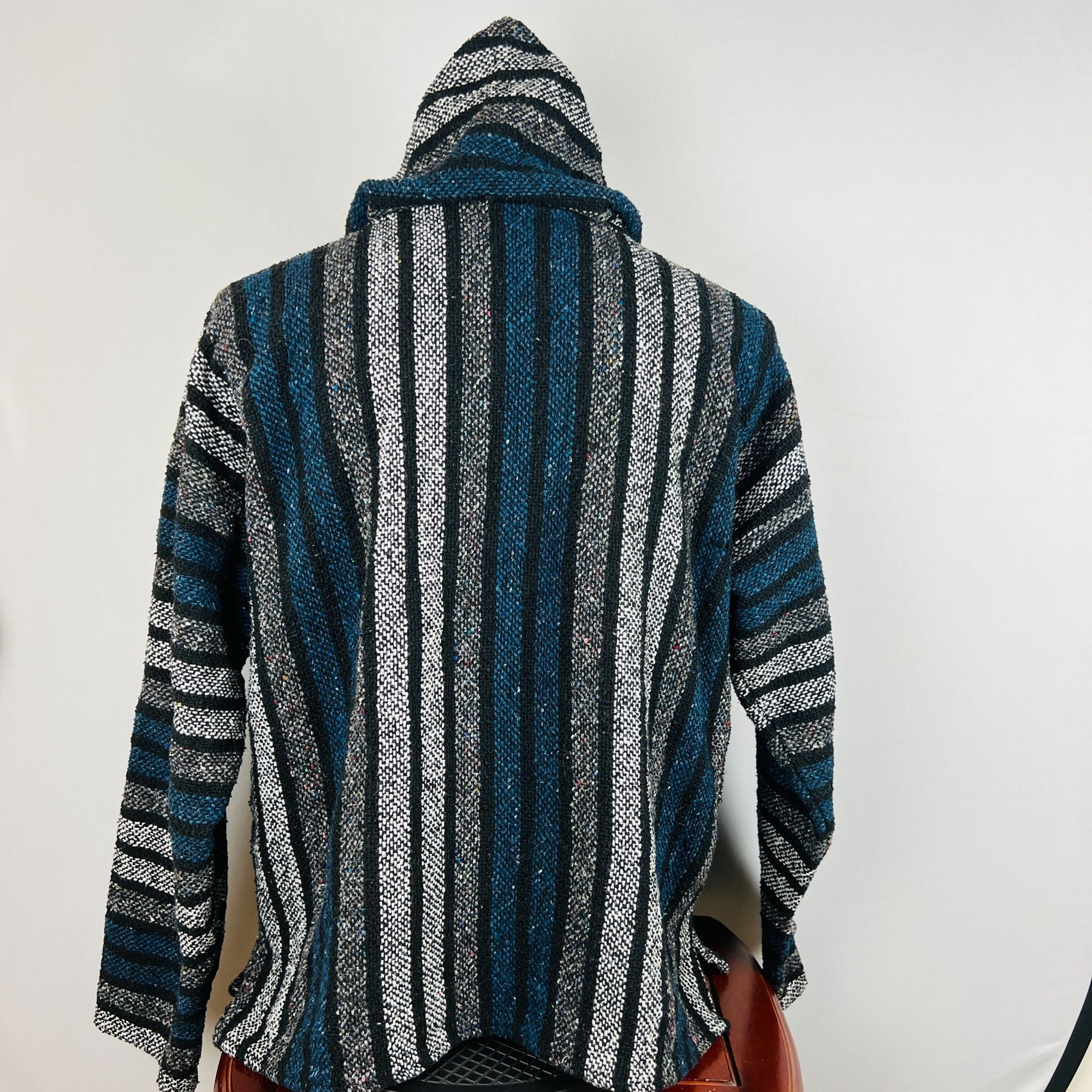 Designer Baja Hoodie Hippie Rasta Surfer Pullover Jacket Mexican Size US L / EU 52-54 / 3 - 4 Thumbnail