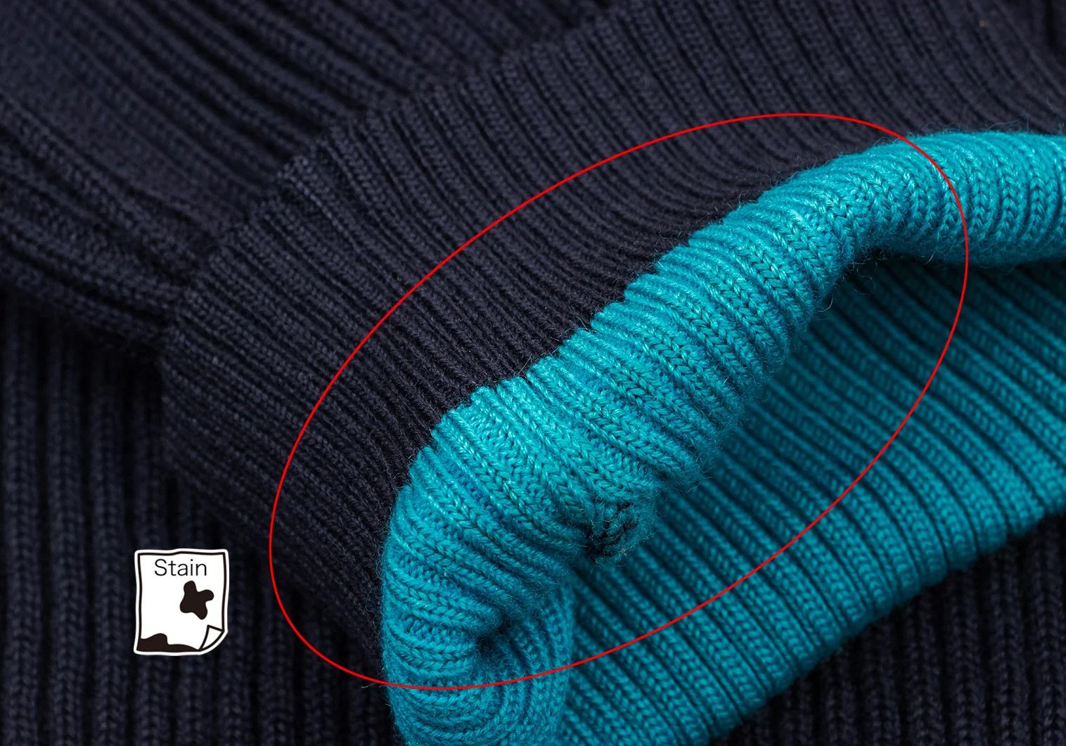 Issey Miyake Wool Ribbed Knit Sweater in Navy and Light Blue, Size M Size US M / EU 48-50 / 2 - 10 Thumbnail