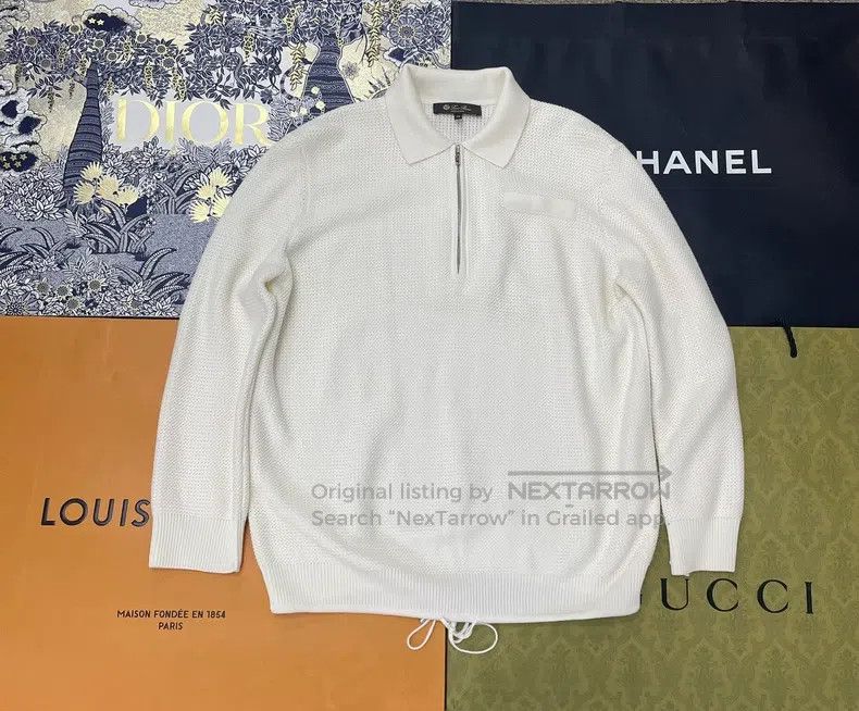 Loro Piana LORO PIANA White Knit Top Size S / US 4 / IT 40 - 1 Thumbnail
