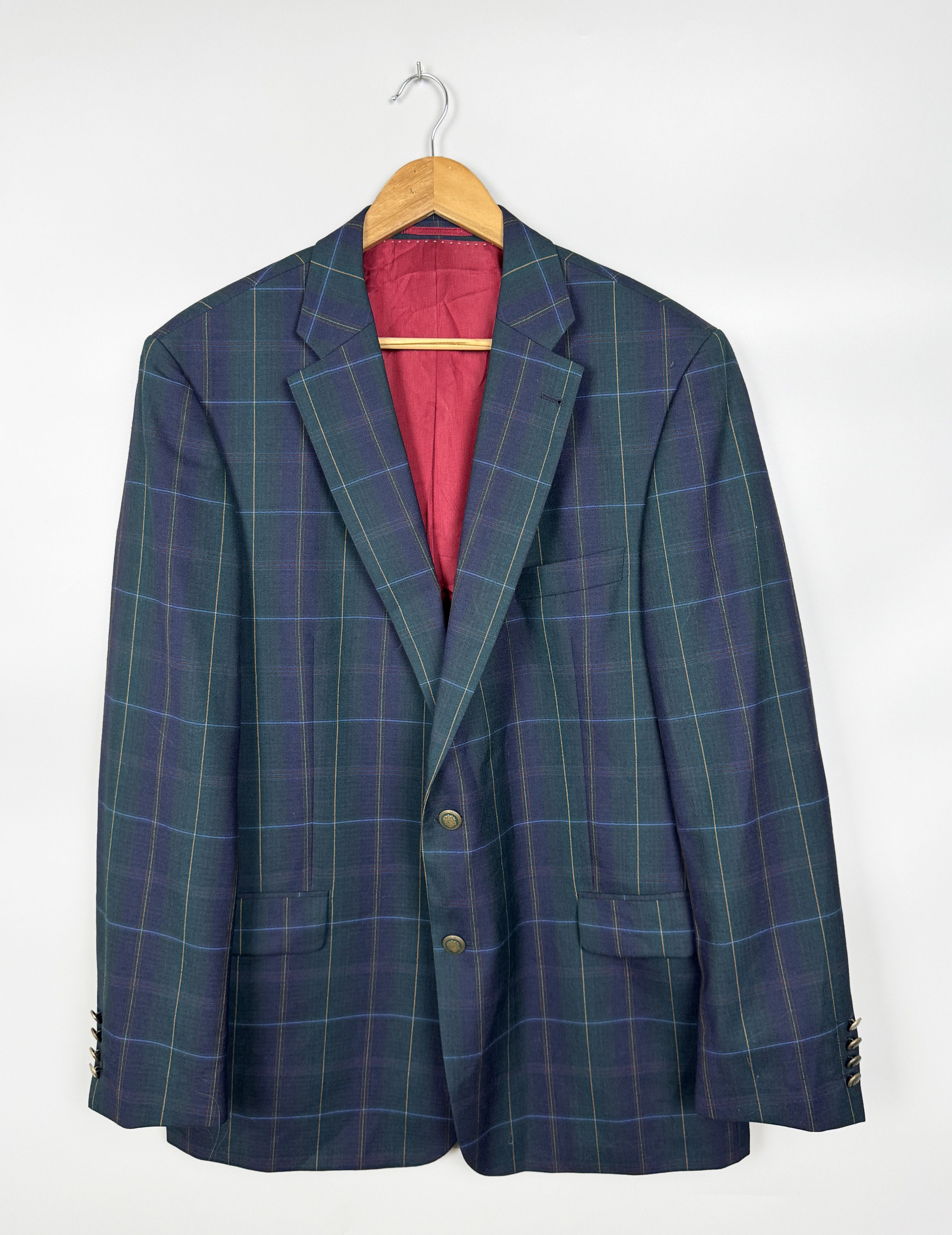 Johnson Woolen Mills ELSON 1892 Johnson Wool Tarnat Scottish Check Blazer Size 56 Size 46R - 1 Thumbnail