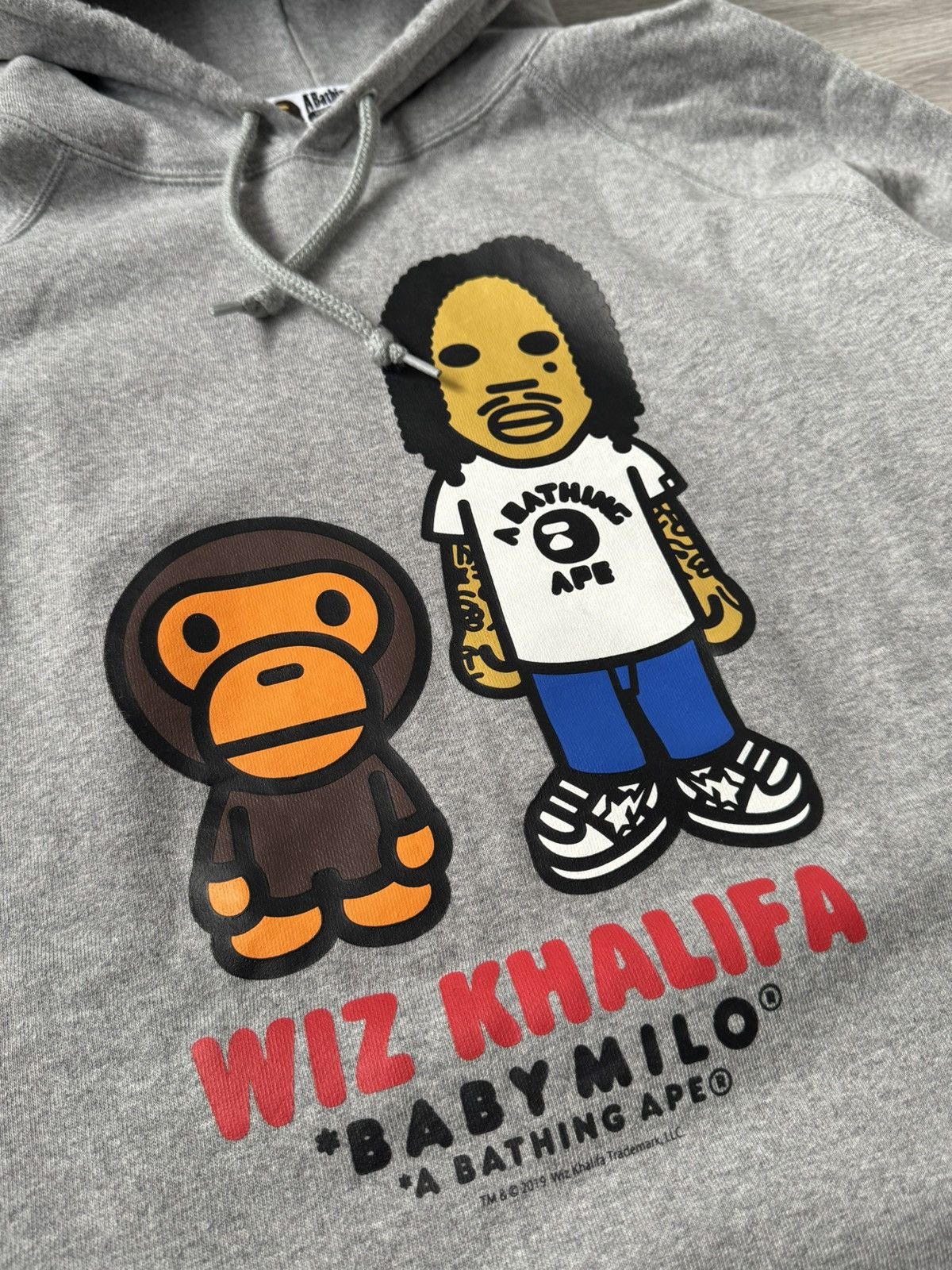 Bape Bape x Wiz Khalifa Baby Milo Logo Pullover Hoodie Size US XL / EU 56 / 4 - 2 Thumbnail