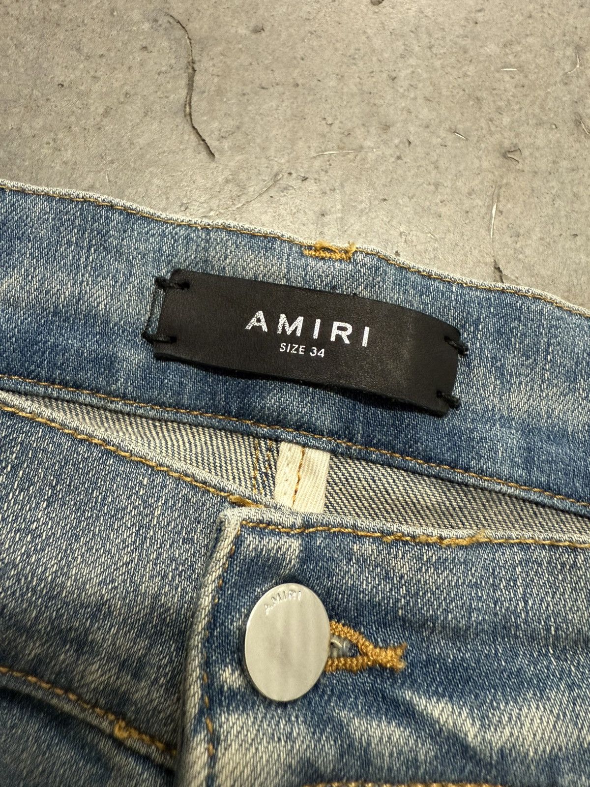 Amiri MX1 DENIM PATCH PAINT SPLATTER SKINNY JEANS Size US 34 / EU 50 - 3 Thumbnail
