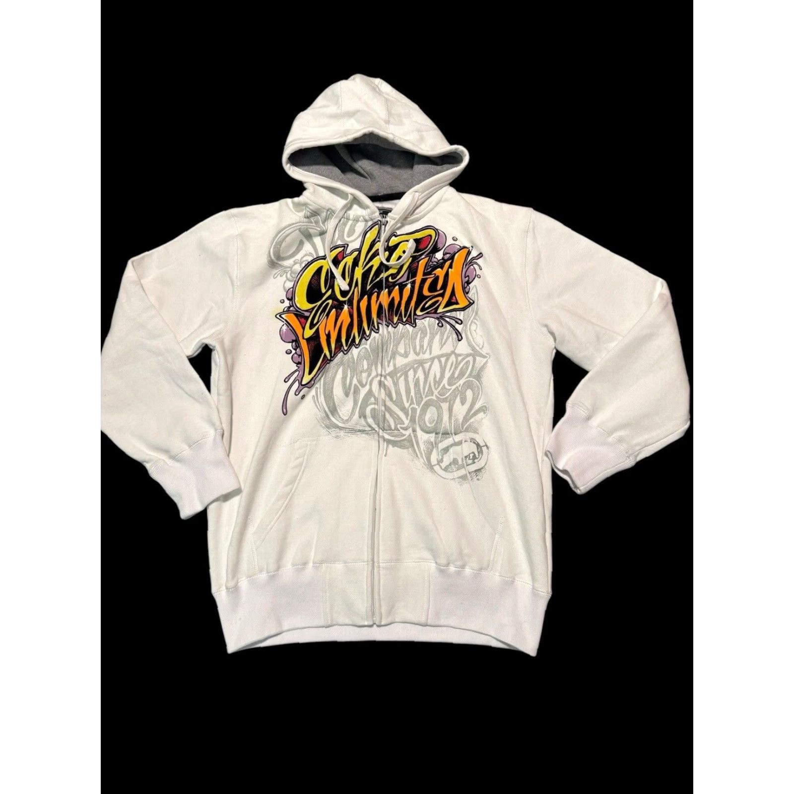 Ecko Unltd. VINTAGE Ecko Unltd Hoodie Mens Large White Graffiti Sweatshirt Grunge Y2K Skater Size US L / EU 52-54 / 3 - 2 Thumbnail
