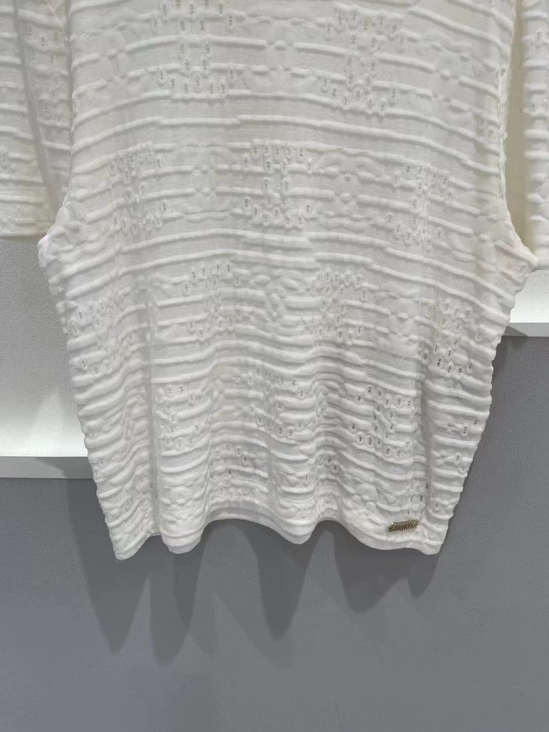 Chanel Chanel White Hollow Logo Short Sleeve Tee -2505 Size US M / EU 48-50 / 2 - 4 Thumbnail