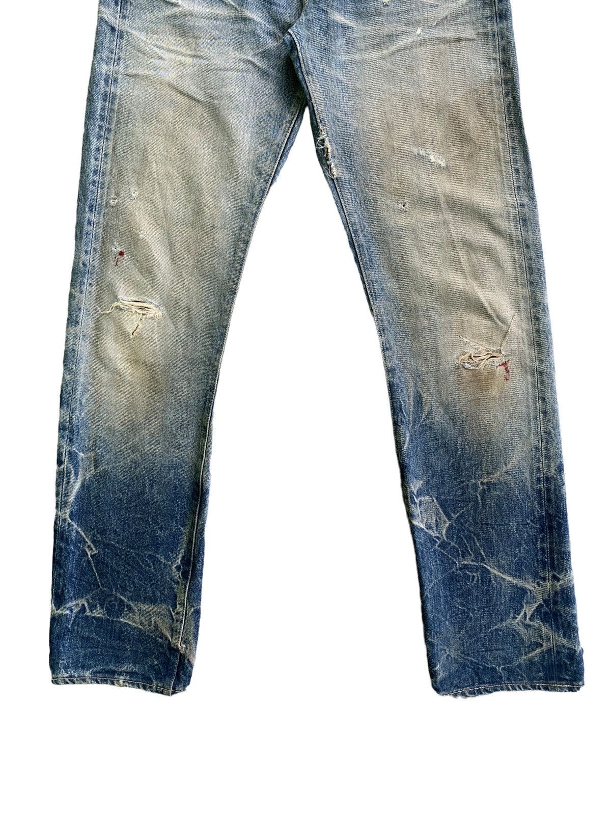 If Six Was Nine × KURO × Le Grande Bleu (L.G.B.) Vintage Kuro Selvedge Mud Wash Distress Jeans Size US 29 - 5 Thumbnail