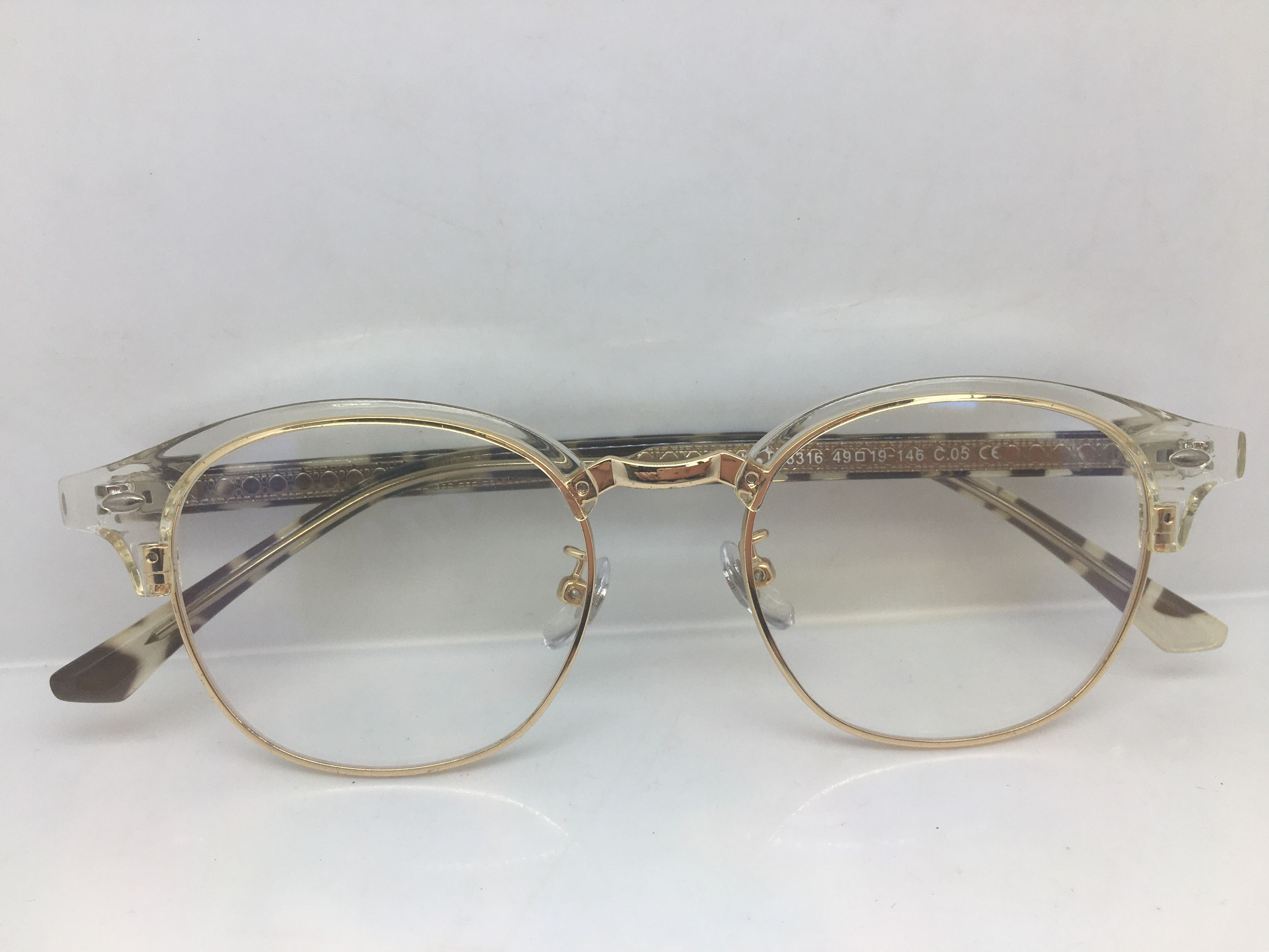 Other Mod Malcolm X Clear Gold Eyeglasses Frame Size ONE SIZE - 6 Thumbnail