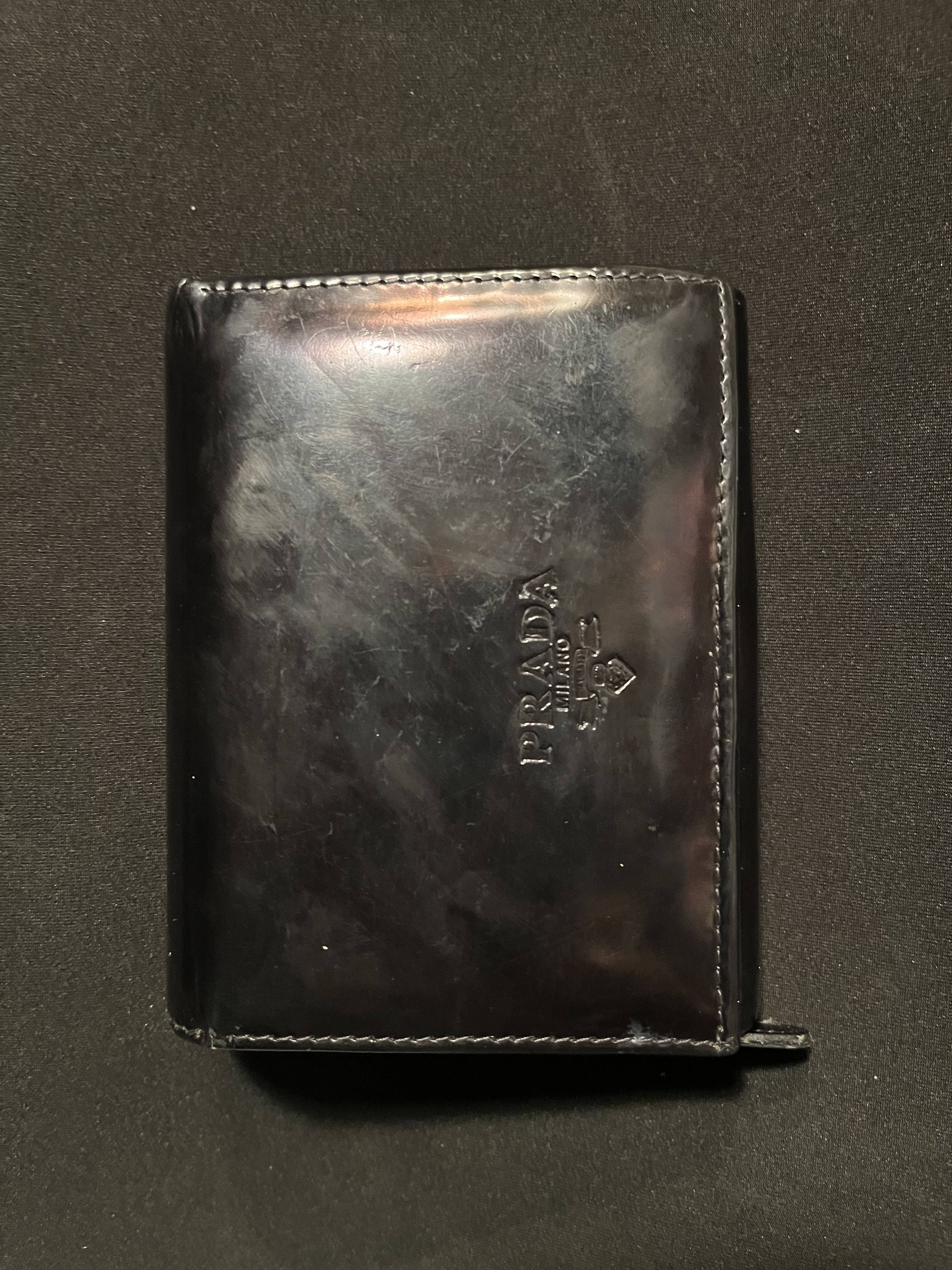 Prada Prada Milano 1990 Vinyl Tri-Fold wallet black Size ONE SIZE - 2 Thumbnail