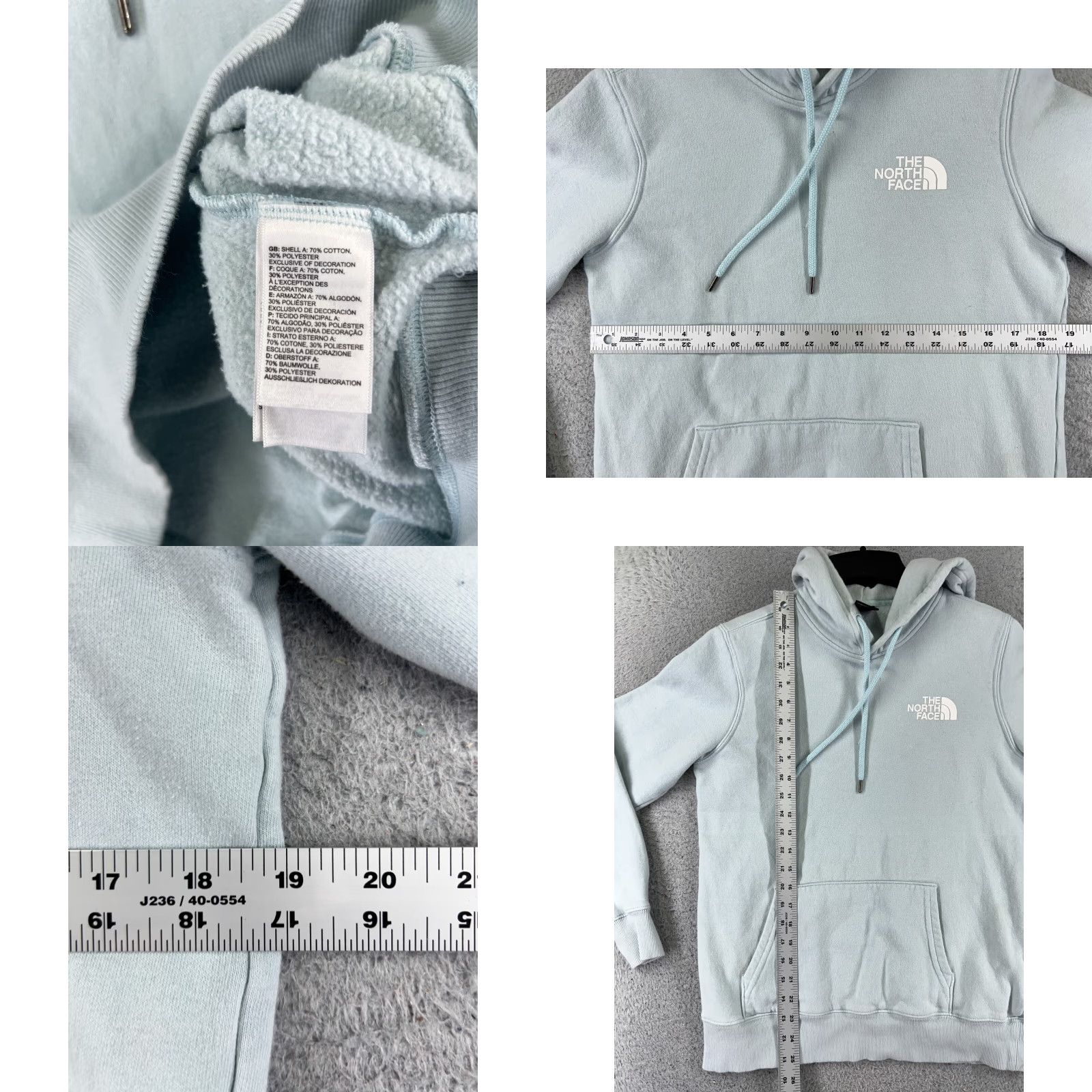 The North Face The North Face Hoodie Womens Small Blue Pullover Pocket Cotton Blend Size S / US 4 / IT 40 - 8 Thumbnail