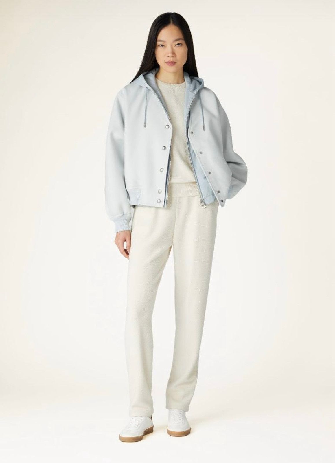 Loro Piana o1srvl11e0425 FAN9102 Amaury Bomber Jacket in Light Blue Size S / US 4 / IT 40 - 3 Thumbnail