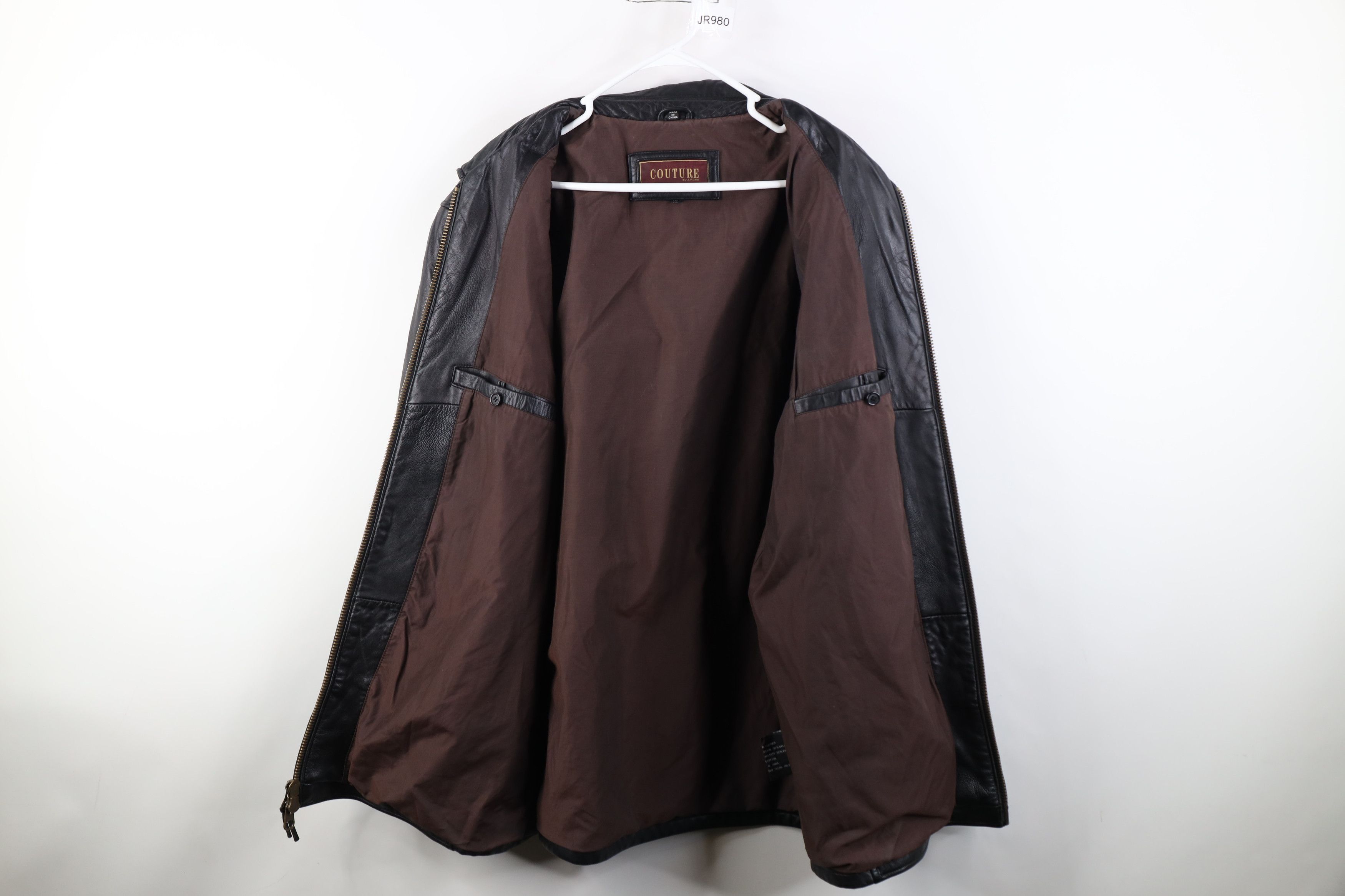 Vintage Vintage 90s Streetwear Soft Leather Full Zip Jacket Black Size US XL / EU 56 / 4 - 9 Thumbnail