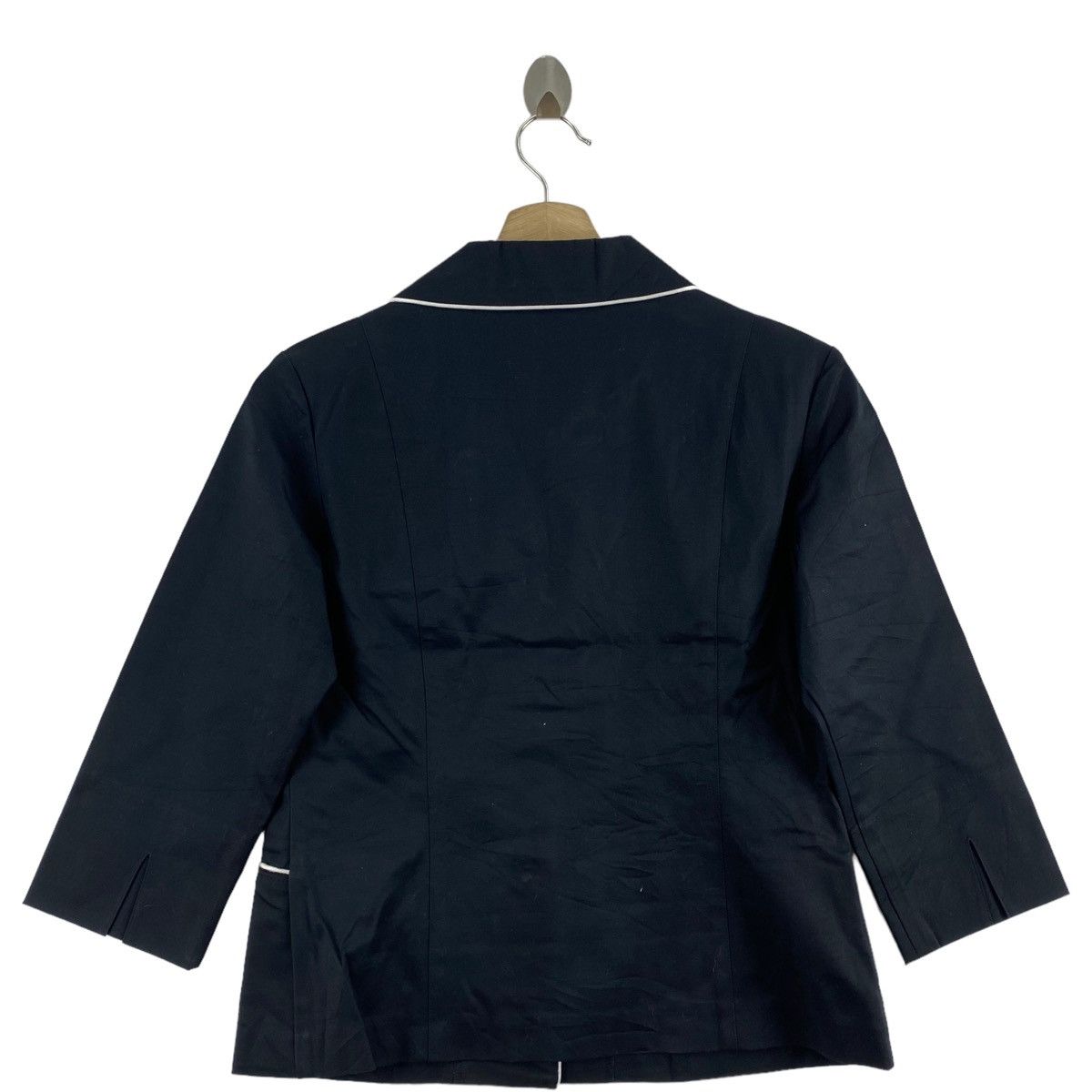 Other ELLE PLANETE Italian Designer Button Up Short Black Coat Size S / US 4 / IT 40 - 4 Thumbnail