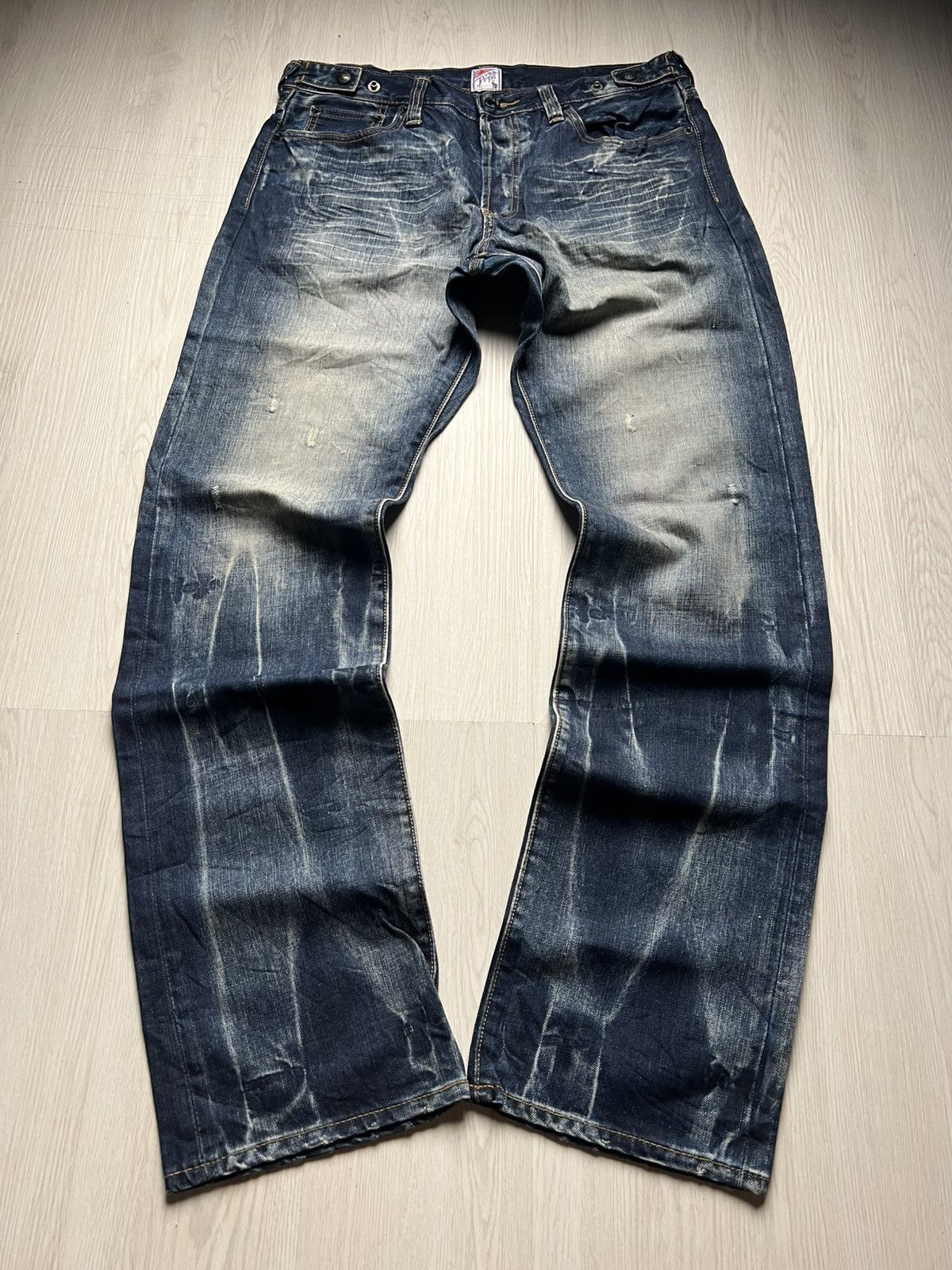 Tornado Mart PRPS Japan Faded Distressed Flared Jeans Size US 34 / EU 50 - 1 Thumbnail