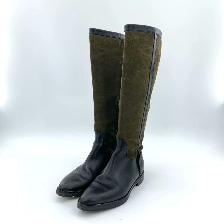 Armani Armani Leather Suede Flat Knee-High Boots Size US 4 / IT 34 - 1 Thumbnail