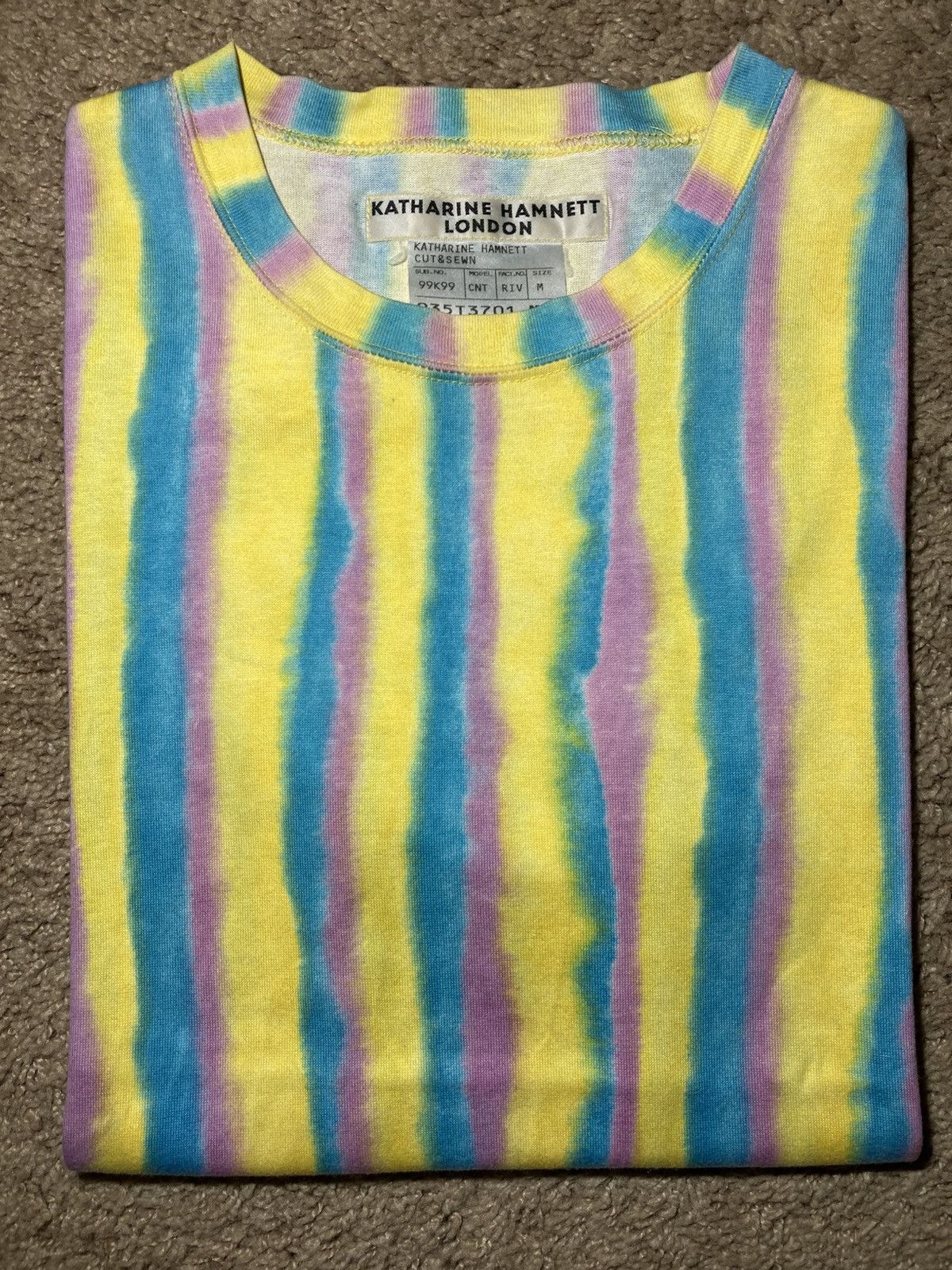 Katharine Hamnett London 2000s Katharine Hamnett Cotton Candy Brush Striped Pink 90s Size US M / EU 48-50 / 2 - 1 Thumbnail