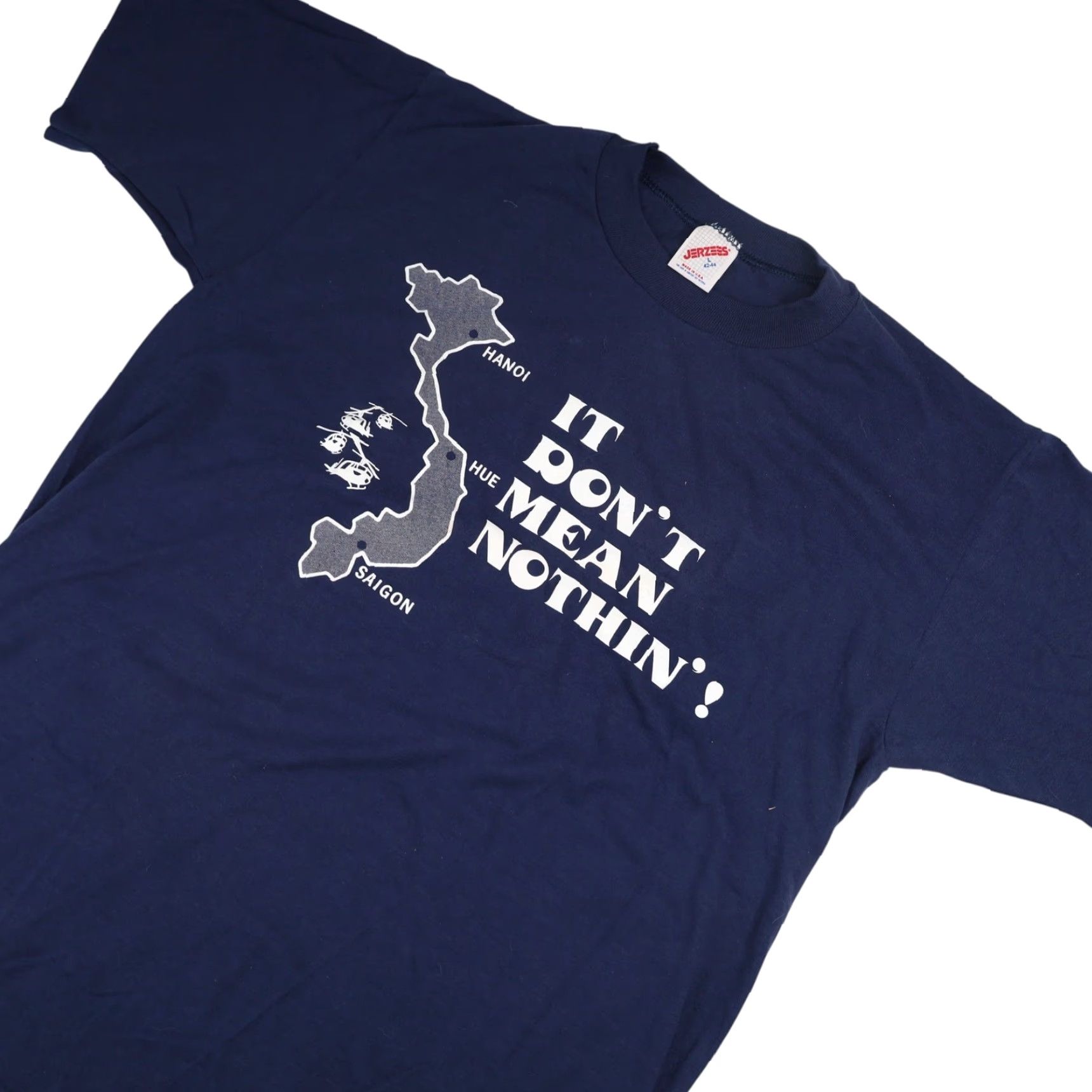 Jerzees VINTAGE It Dont Bean Nothin! Vietnam Mens Large Graphic T Shirt Blue Jerzees MENS L Blue Graphic T Shirt Vintage Mens Large BLUE N? (Oops) Size US L / EU 52-54 / 3 - 2 Thumbnail