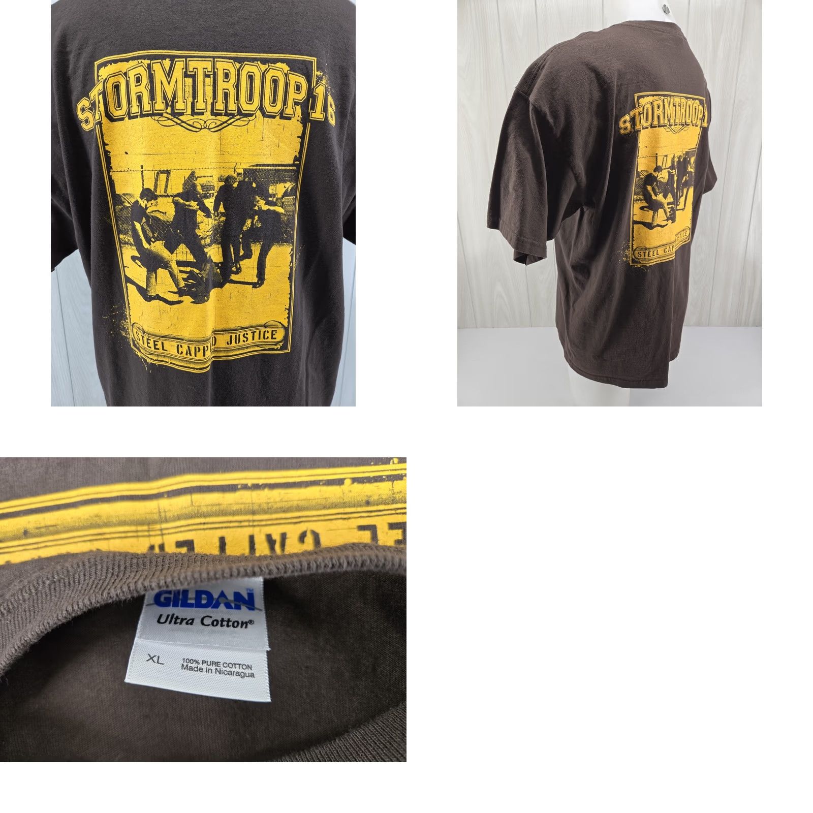Gildan VINTAGE Gildan Stormtrooper 16 Steel Cage Justice Rare 2000’s Brown T-Shirt XL Mens Cotton Crew Neck Short Sleeve Graphic Print Size US XL / EU 56 / 4 - 9 Thumbnail