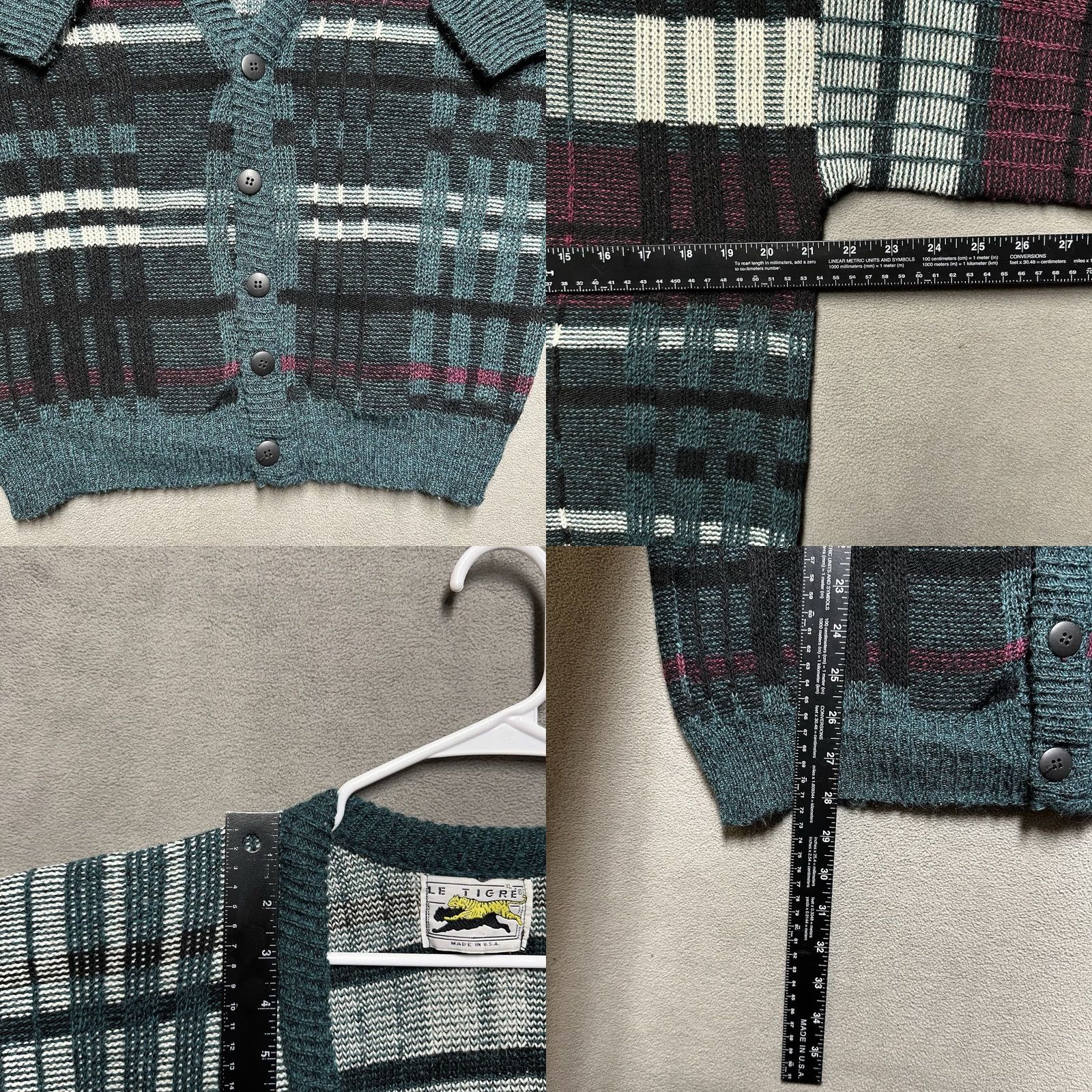 Etro Vintage Le Tigre Sweater Mens XL Green Striped Cardigan V-Neck Retro Grandpa EUC Size US XL / EU 56 / 4 - 8 Thumbnail