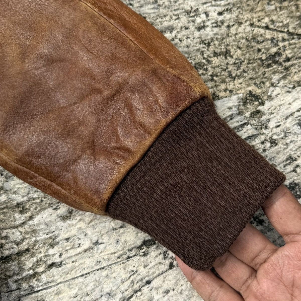 Vintage 🔥Vintage Real Leather Jacket Brown Distressed Bomber Rare Size US M / EU 48-50 / 2 - 13 Thumbnail