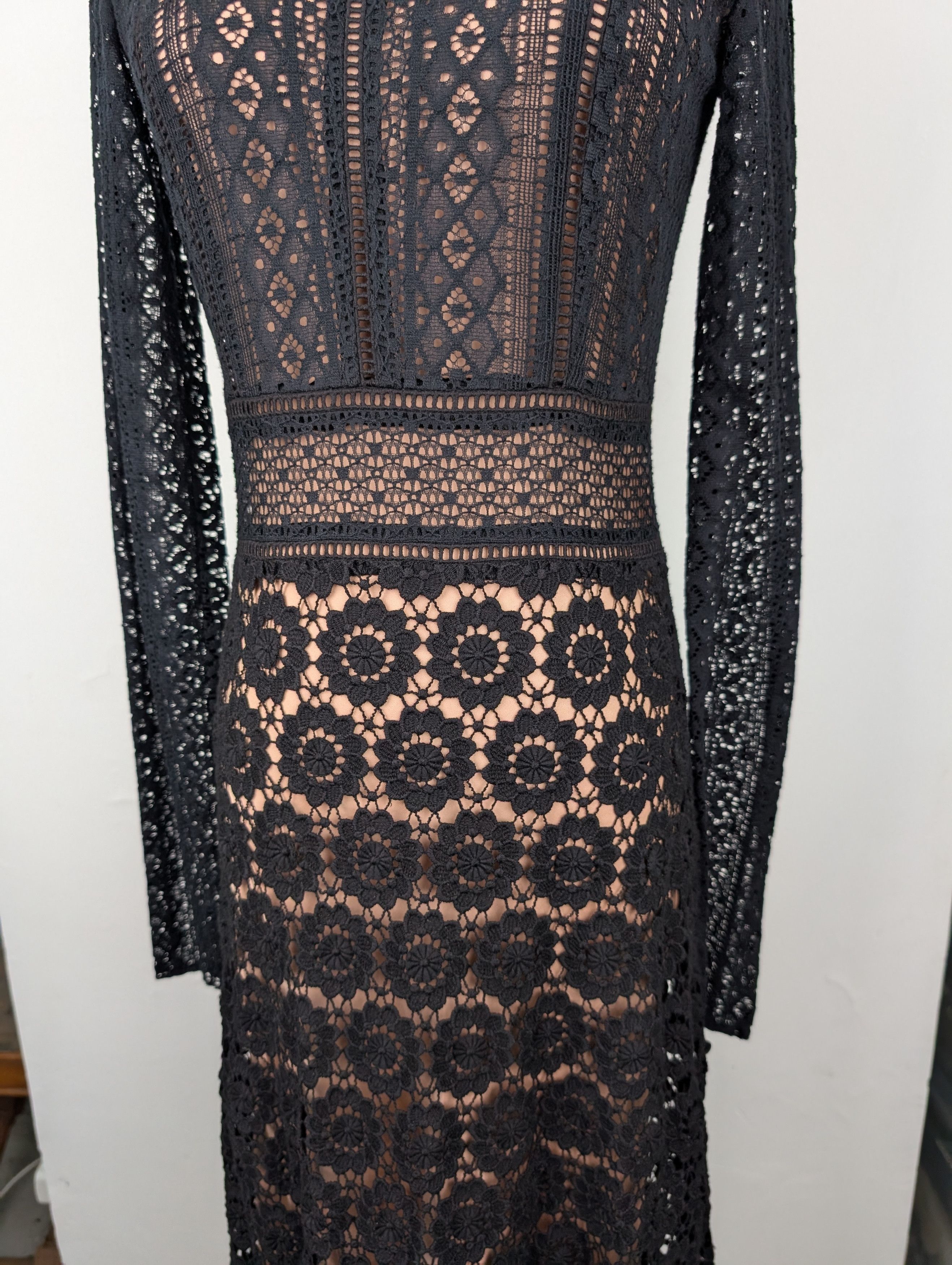Theory Theory Black Cotton Mesh Long Dress Size XXS / US 00 / IT 34 - 3 Thumbnail