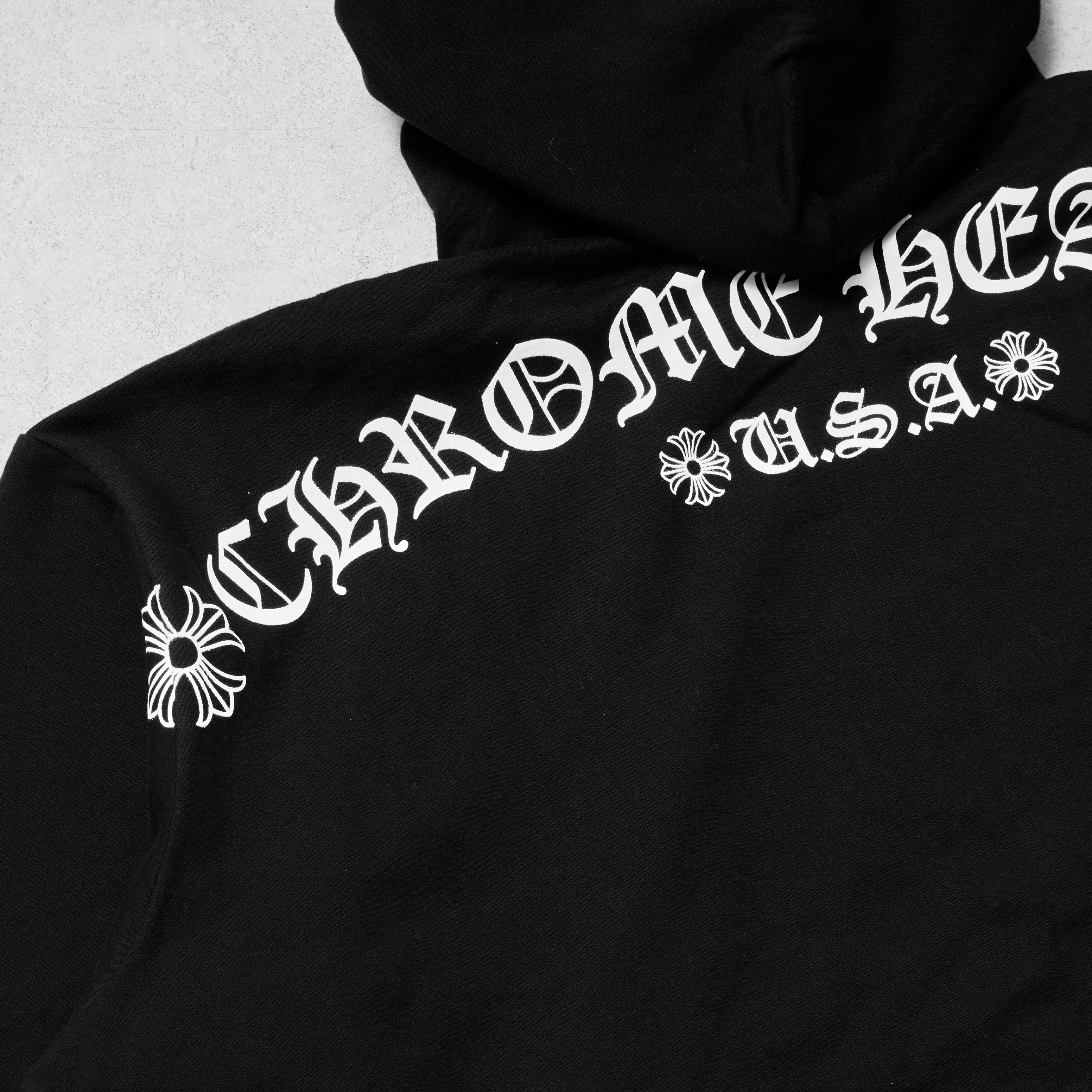 Chrome Hearts CHROME HEARTS USA Script Logo Black Pullover Hoodie Size US XXL / EU 58 / 5 - 6 Thumbnail