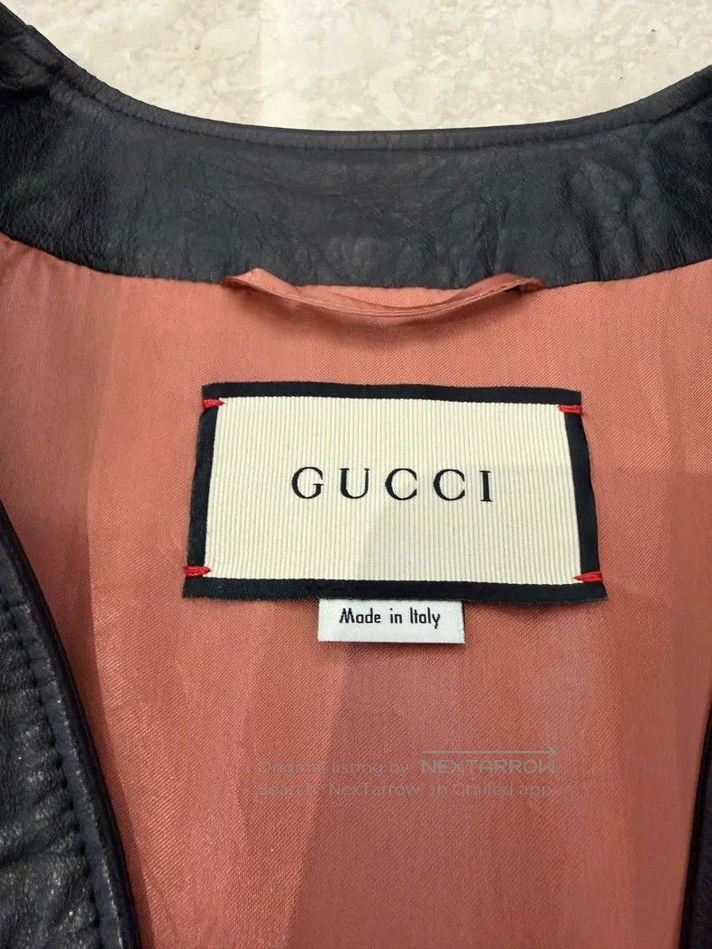 Gucci Gucci Leather clothing red and green classic webbing Size S / US 4 / IT 40 - 3 Thumbnail