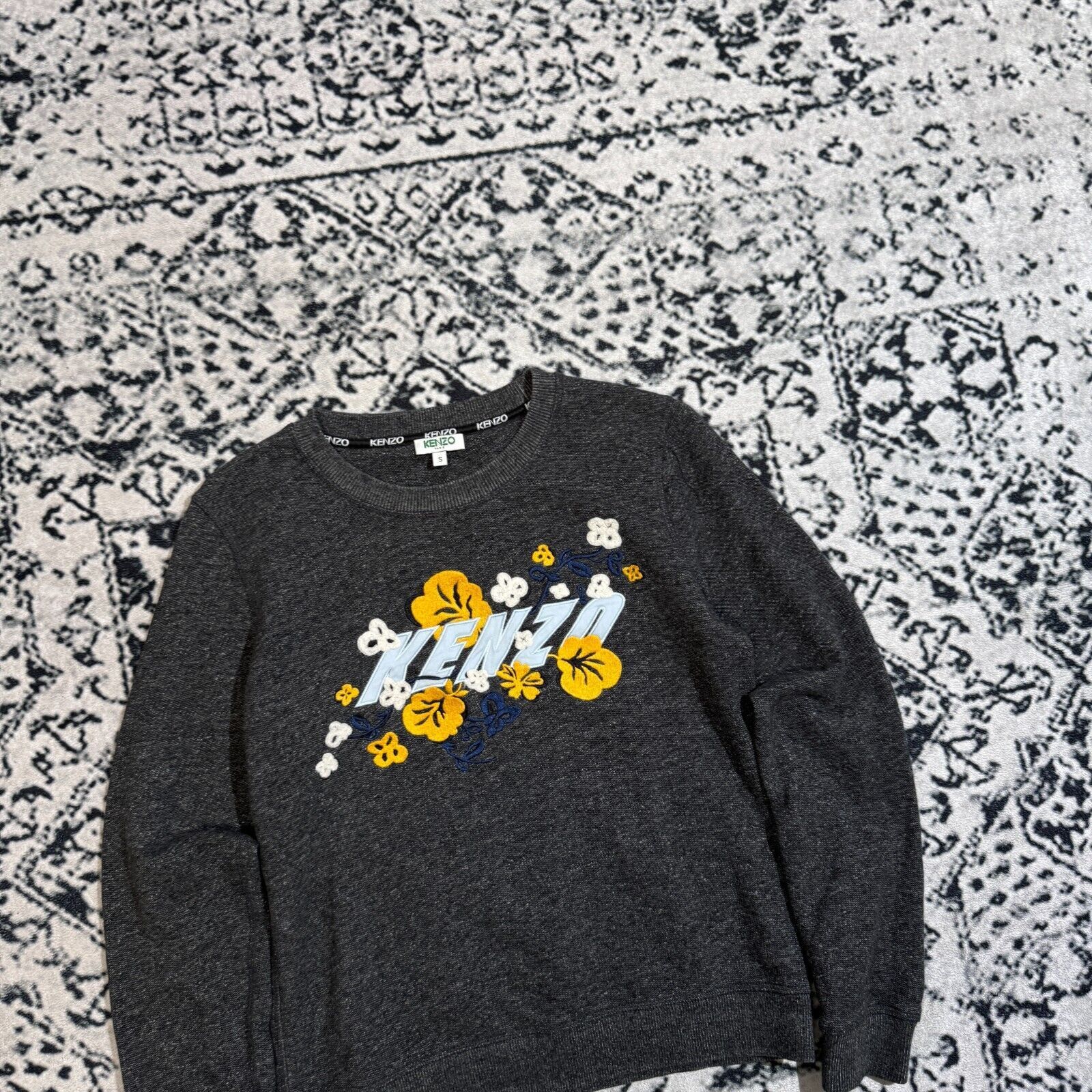 Kenzo × Vintage Vintage Kenzo Junior Gray Cotton Crewneck Size S Floral Size US S / EU 44-46 / 1 - 4 Thumbnail