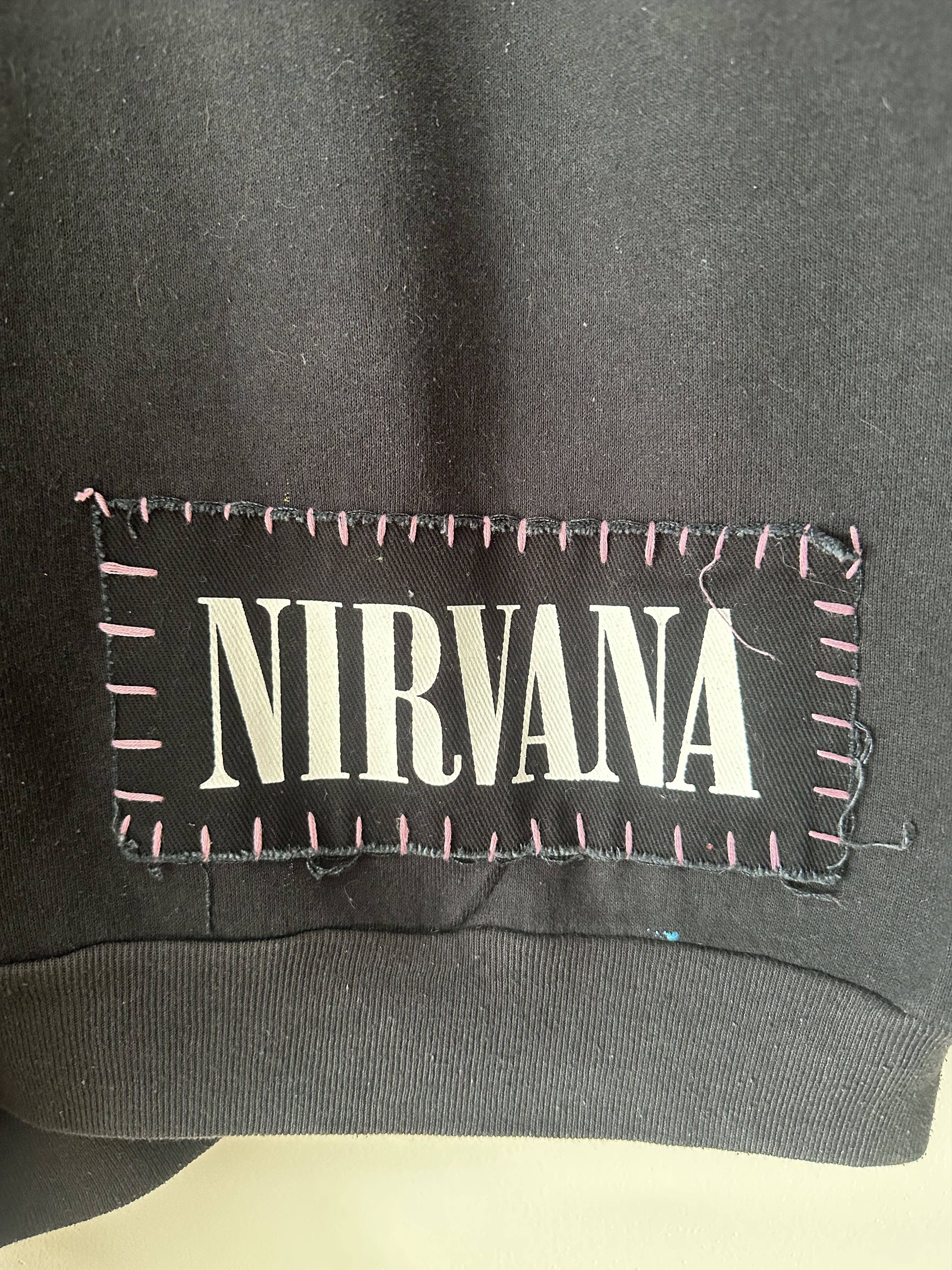Vintage Faded black vintage Nashville patchwork band sweater Size US XL / EU 56 / 4 - 5 Thumbnail