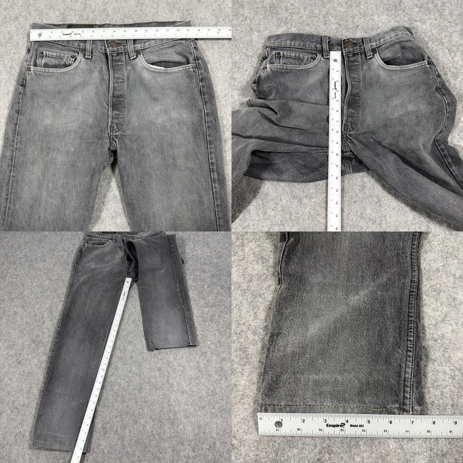 Levi's VINTAGE Levi's 501 Jeans Mens Size 33x34 Gray Made in USA Likely 80s 90s Style Straight 5-Pocket Comfort Regular Fit USA Size US 33 - 9 Thumbnail