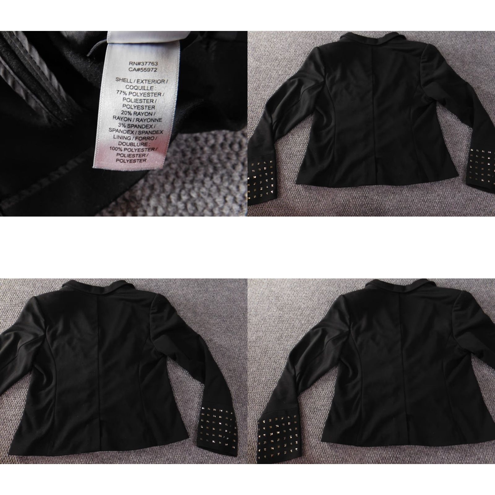 Laundry by Shelli Segal Laundry by Shelli Segal Womens Jacket 14 Black One Button Blazer Size XL / US 12-14 / IT 48-50 - 8 Thumbnail