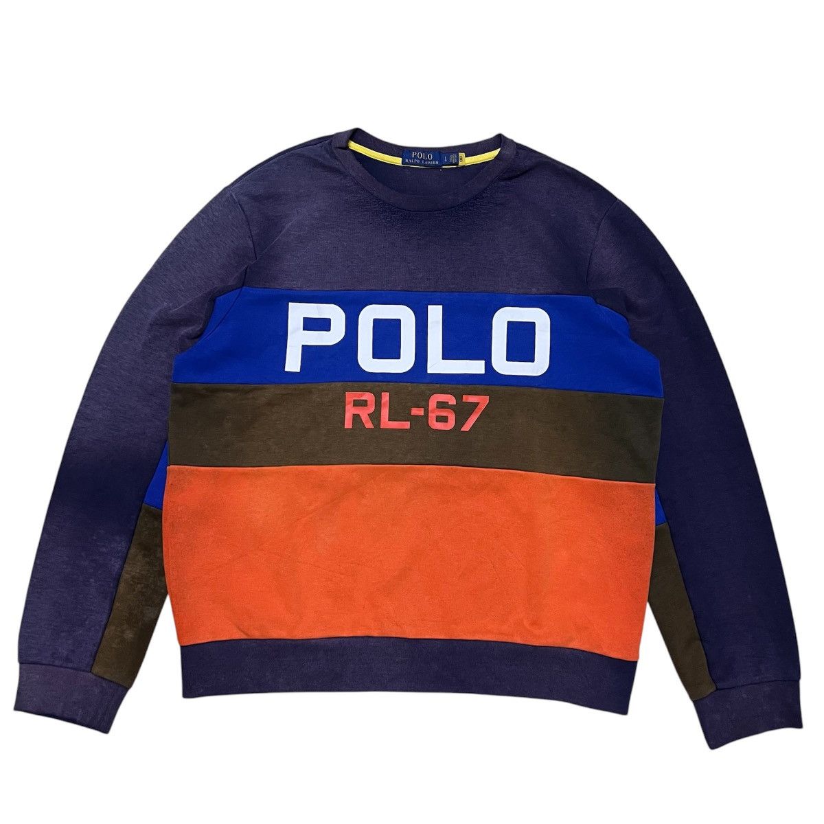 Polo Ralph Lauren Polo Ralph Lauren Colour Block Big Logo Sweatshirt Distress Size US L / EU 52-54 / 3 - 1 Thumbnail