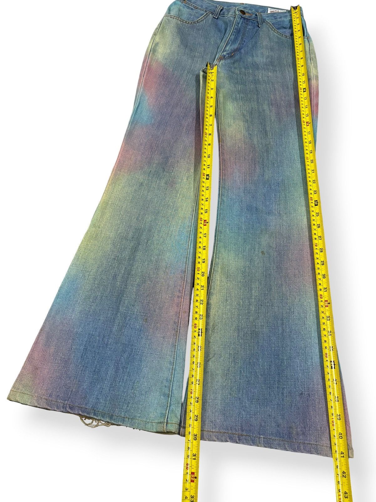 Wrangler Vintage Y2K Wrangler Rainbow Tie Dye Flare Bell Bottom Jeans Size 26" / US 2 / IT 38 - 12 Thumbnail