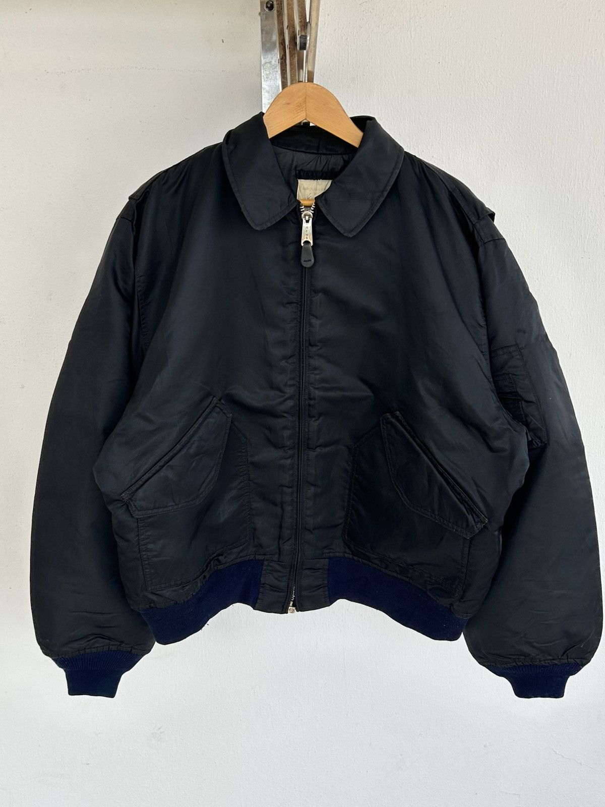 Other Flyers USA Vintage Blue Bomber Collar Jacket Size US L / EU 52-54 / 3 - 1 Thumbnail