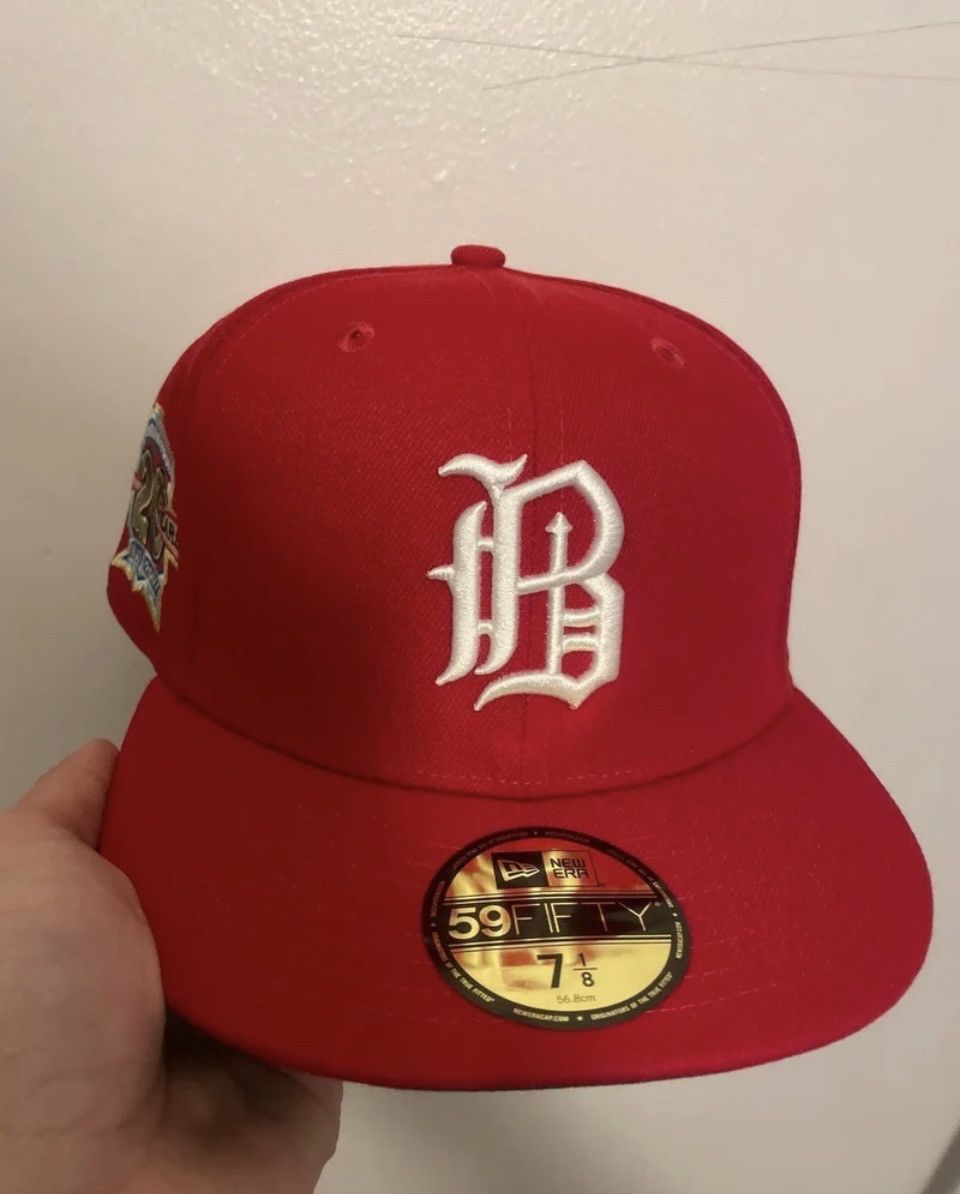image of Hat x Myfitteds Birmingham Barons 2.0 20Th Anniversary Patch Size in Red, Men's
