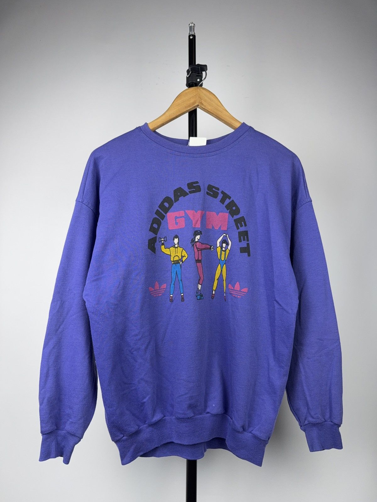 Adidas Vintage 80-90s Adidas Street Gym Trefoil Sweatshirt 90s Size US M / EU 48-50 / 2 - 1 Thumbnail