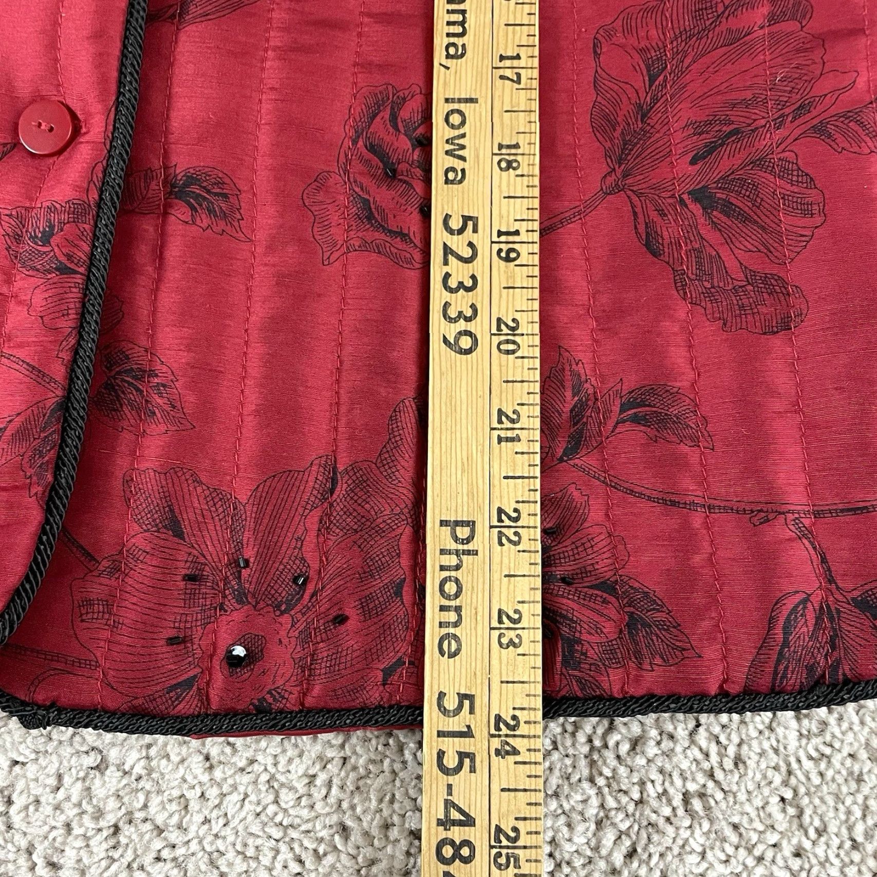Vintage VINTAGE Carole Little Puffer Jacket Women Jacket S Red Black Floral Boho Asian Chinoiserie R2 Size S / US 4 / IT 40 - 4 Thumbnail
