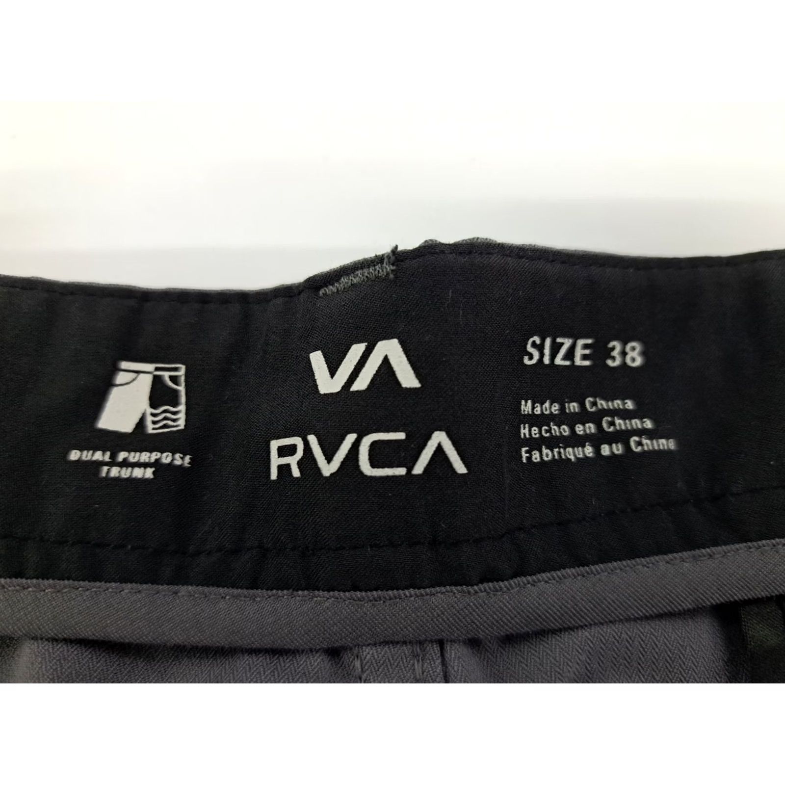 RVCA VINTAGE:none RVCA Men’s Grey Striped Chino Shorts Casual Size 38 10 in Inseam Regular Fit Front Flat Zip Pockets Stretch Summer Spring Mens Size US 38 / EU 54 - 2 Thumbnail