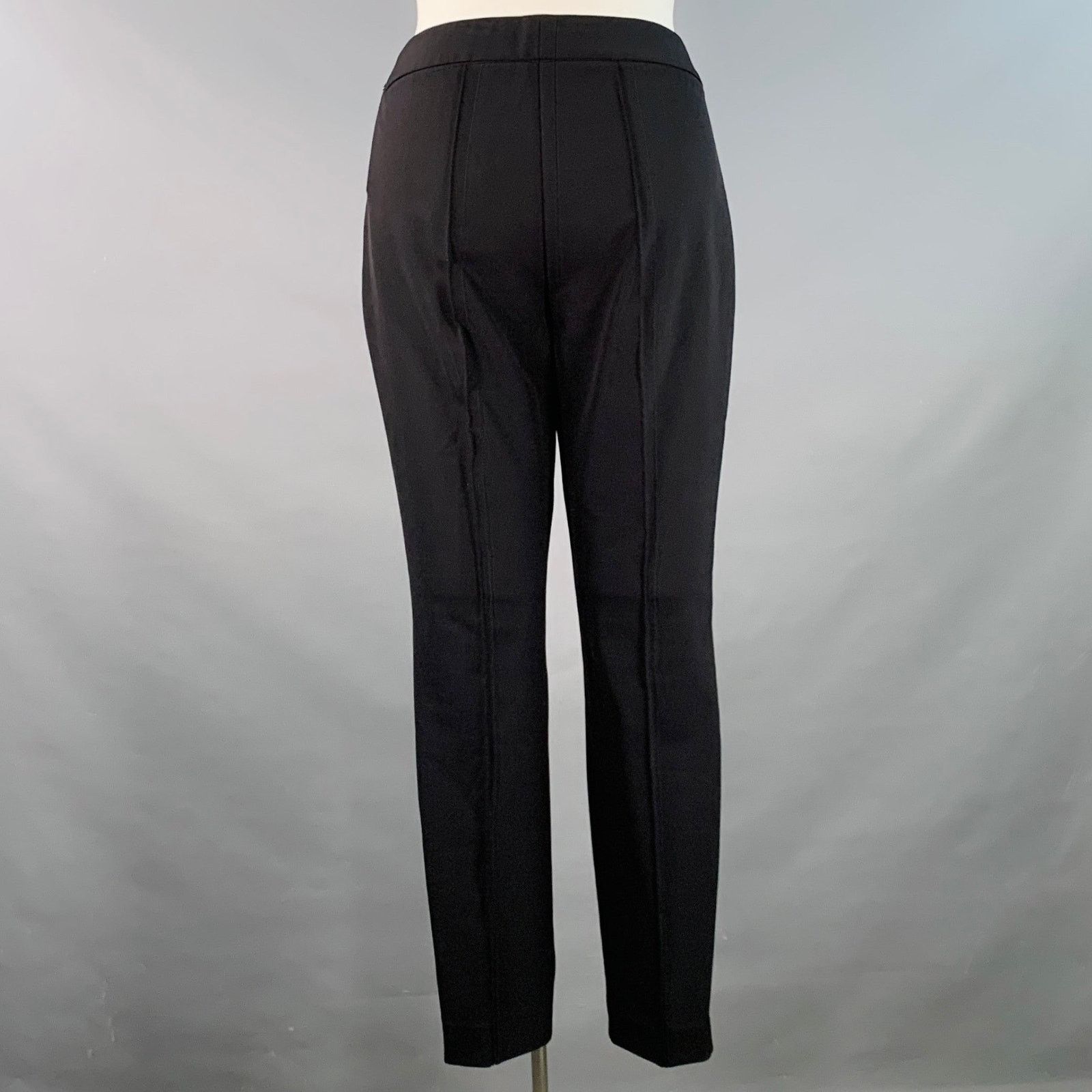 Lafayette 148 Gramercy Black Polyamide Blend Side Zipper Dress Pants Size 34" / US 12 / IT 48 - 2 Thumbnail