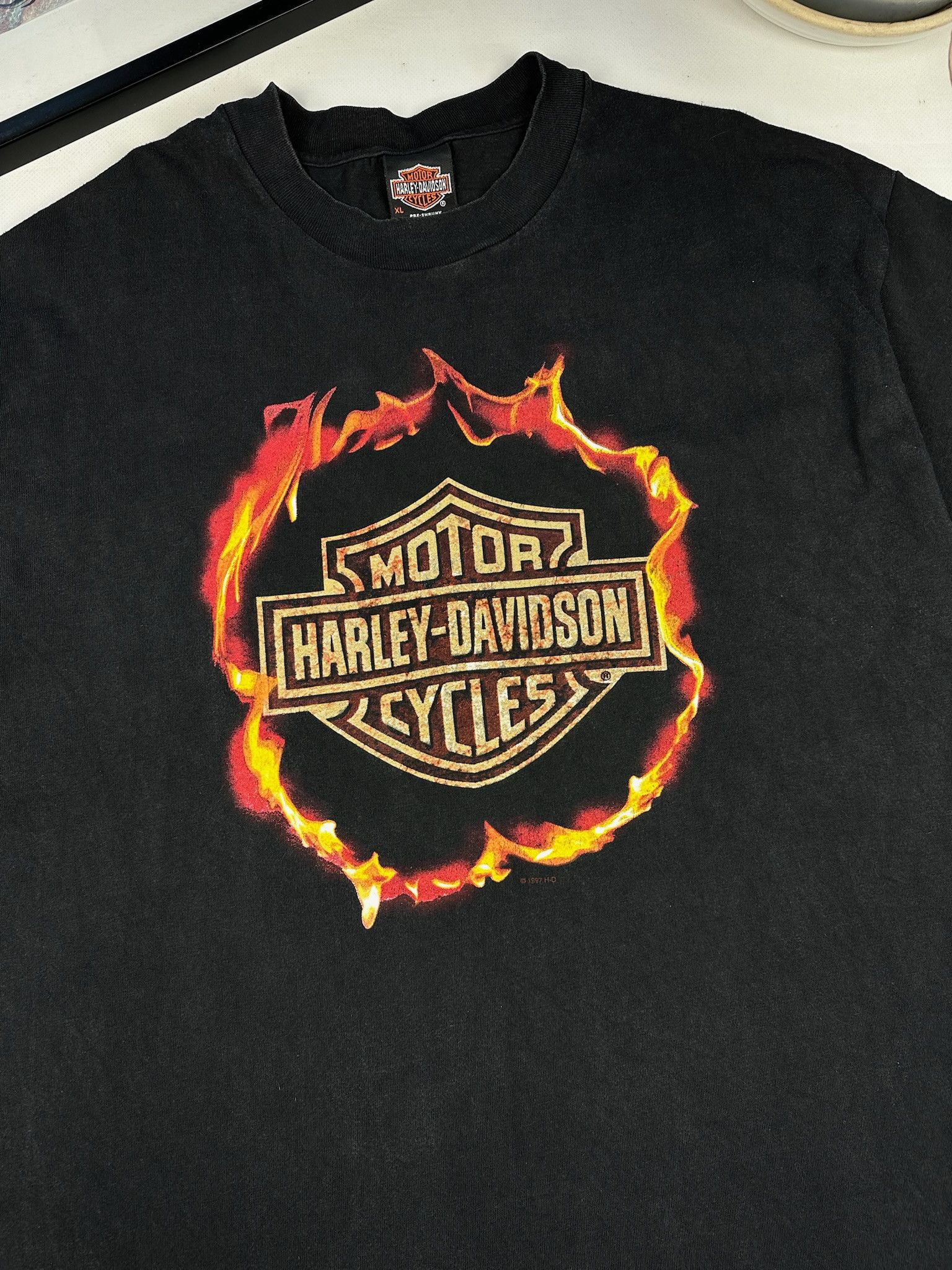 Harley Davidson Vintage Harley Davidson 3D Emblem Shirt flame Size US XL / EU 56 / 4 - 2 Thumbnail