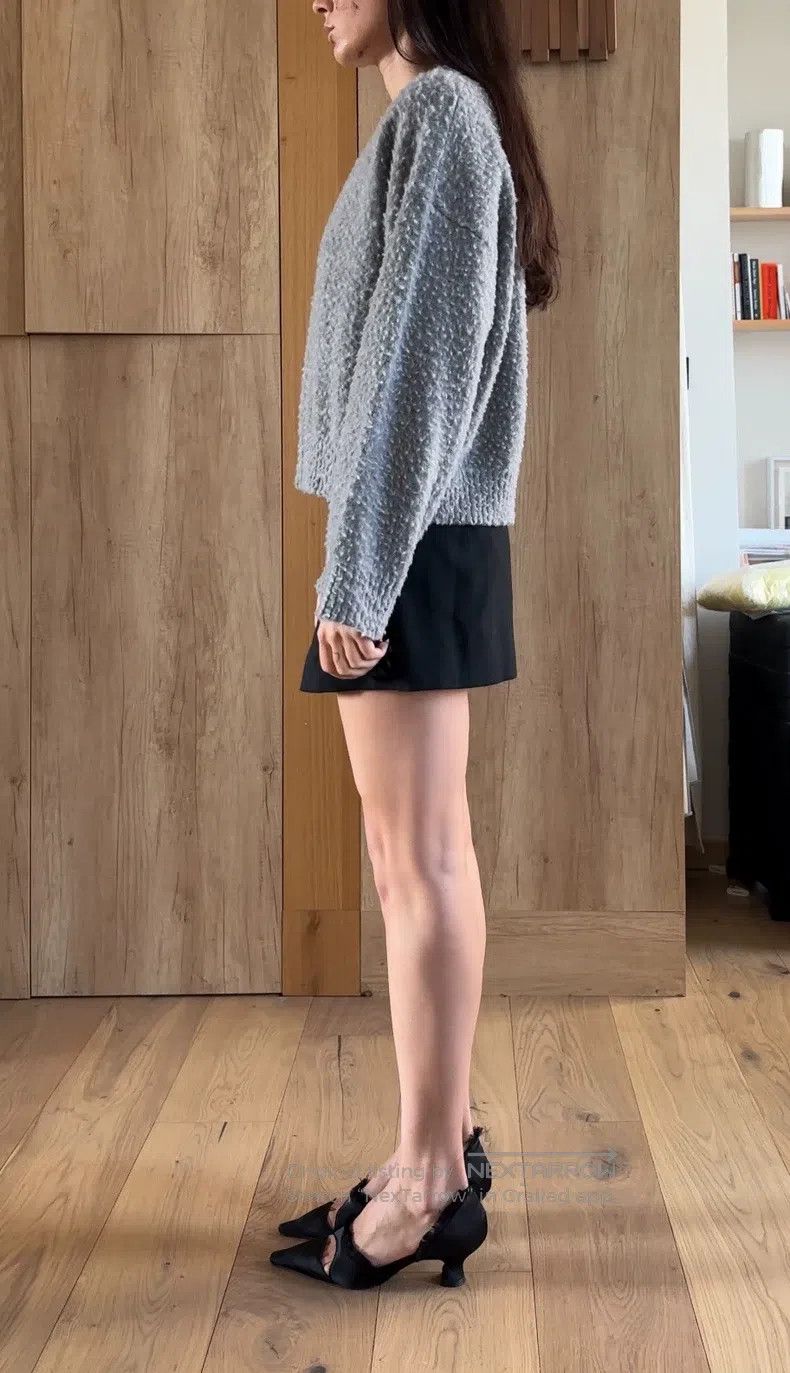 Loewe Loewe Gray V-Neck Sweater, 55% Wool / 45% Nylon Fabric Size M / US 6-8 / IT 42-44 - 2 Thumbnail