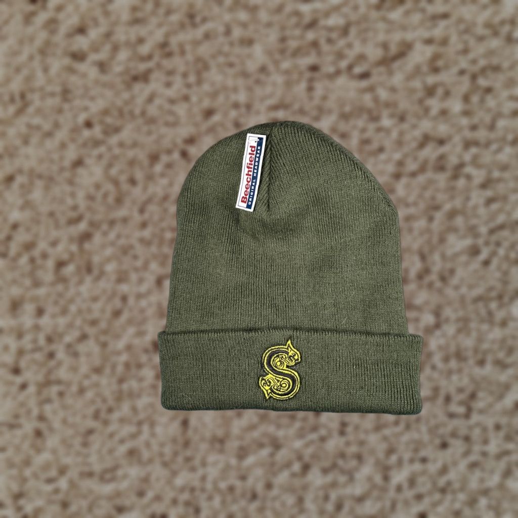 Vintage Beechfield Beanie Toque Adult One Size Green Knit 100% Acrylic S Logo Ski NEW Hat Mens Boys Mens Size ONE SIZE - 1 Thumbnail