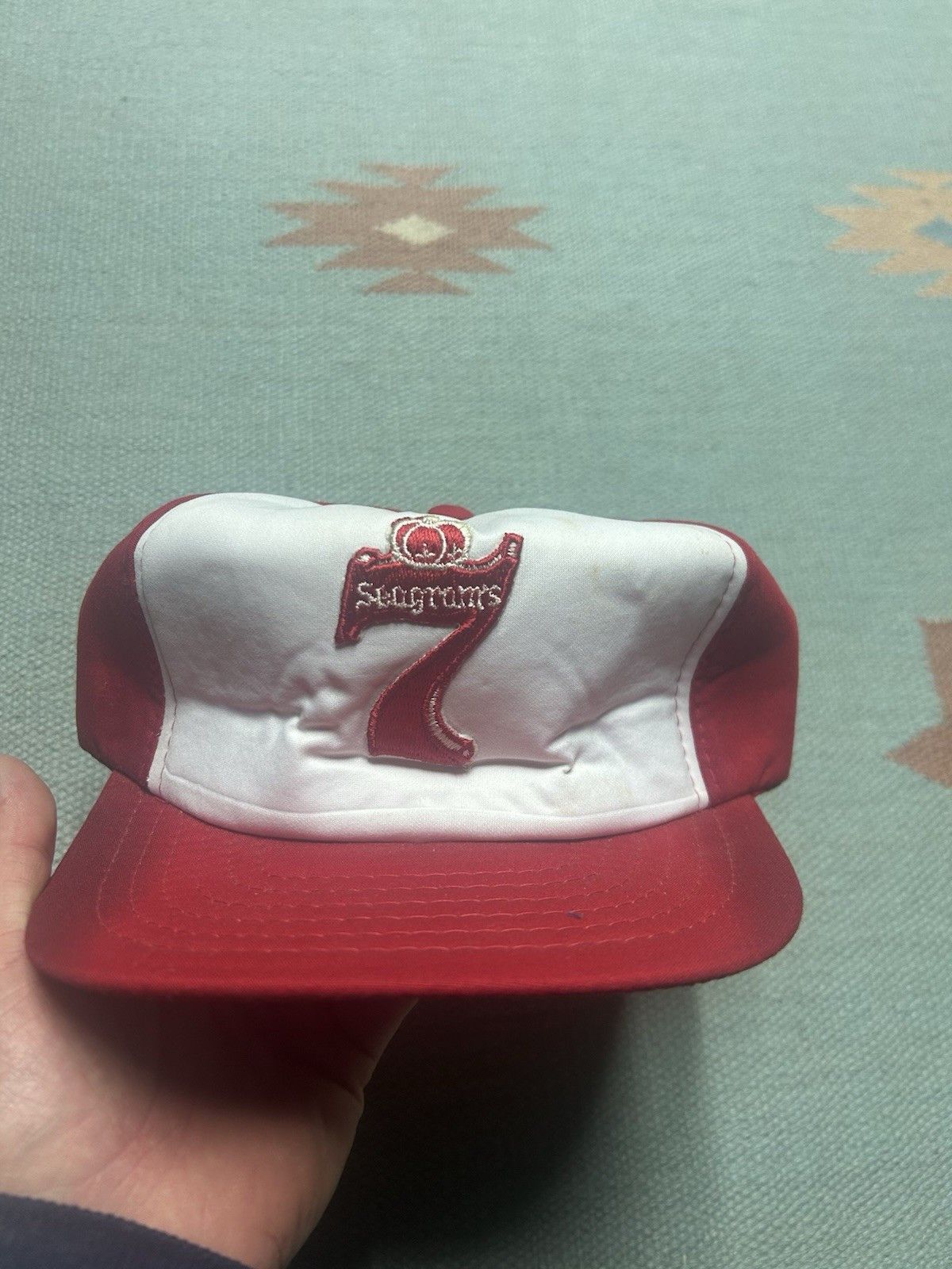 Vintage Vtg trucker hat seagrams beer drinking 7 80s 90s Snap NOS Size ONE SIZE - 2 Thumbnail