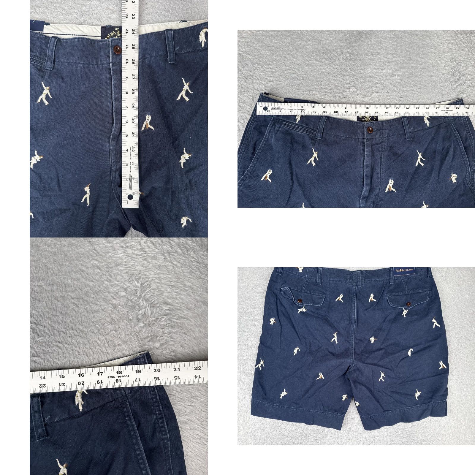 Polo Ralph Lauren Polo Ralph Lauren Shorts Mens 40 Blue Chino Cricket Player Embroidered Casual Size US L / EU 52-54 / 3 - 9 Thumbnail