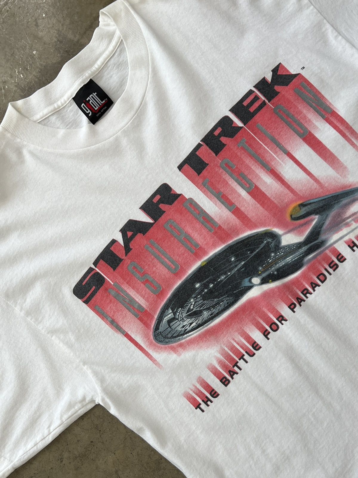 Vintage Vintage 1998 Star Trek Insurrection Giant Tag Tee XL Size US XL / EU 56 / 4 - 1 Thumbnail