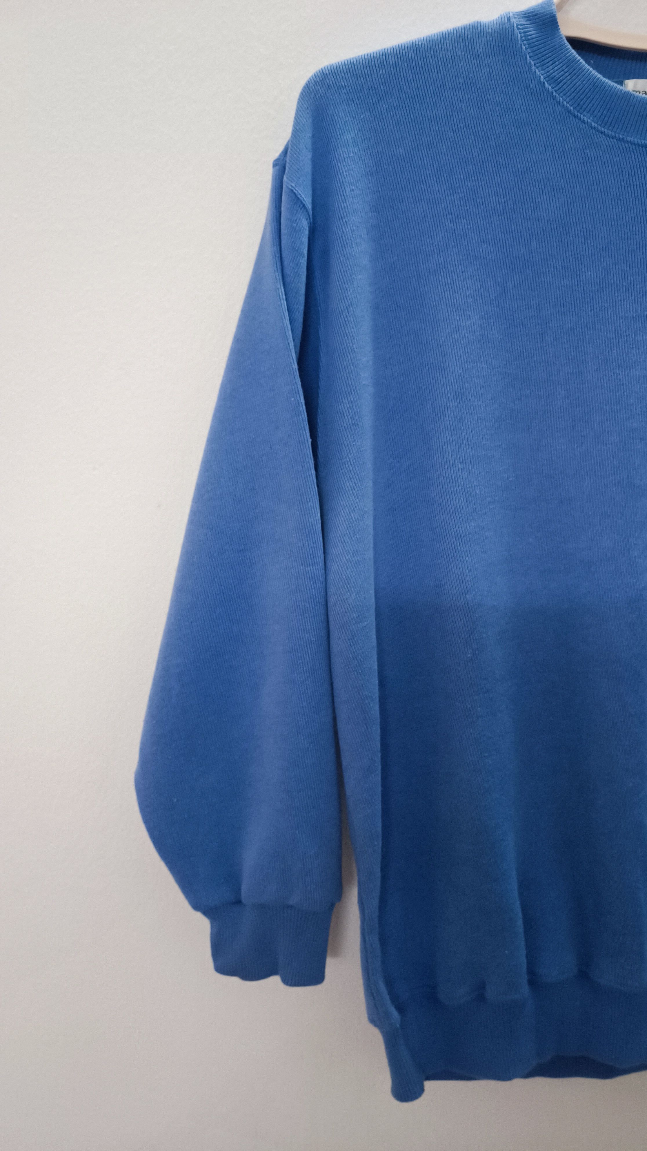 Designer × French Connection × Vintage Marca Fresa Blue Vintage Look Sweatshirts Size US L / EU 52-54 / 3 - 4 Thumbnail