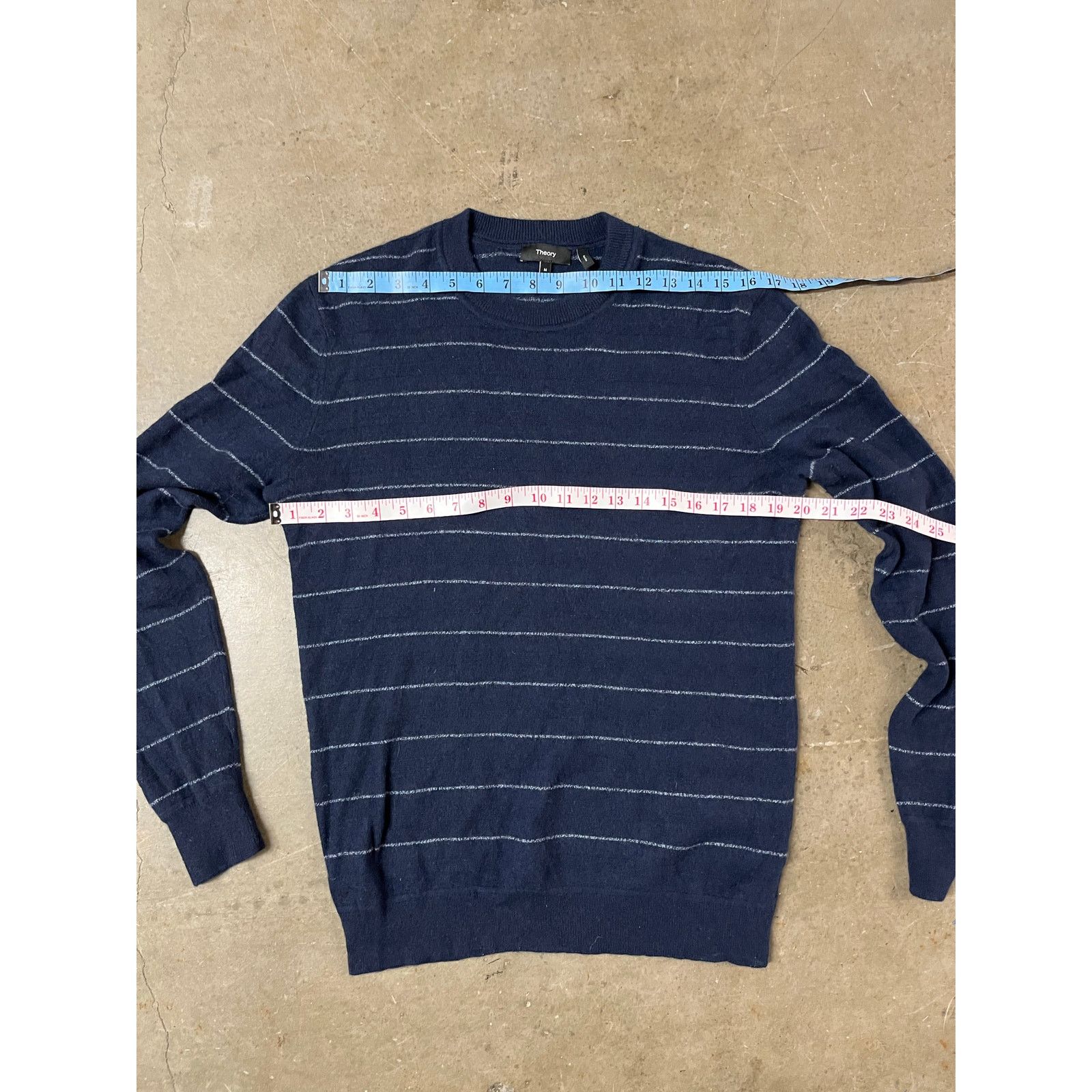 Theory Theory - Wool stripped Sweater / M / Blue Size US M / EU 48-50 / 2 - 4 Thumbnail