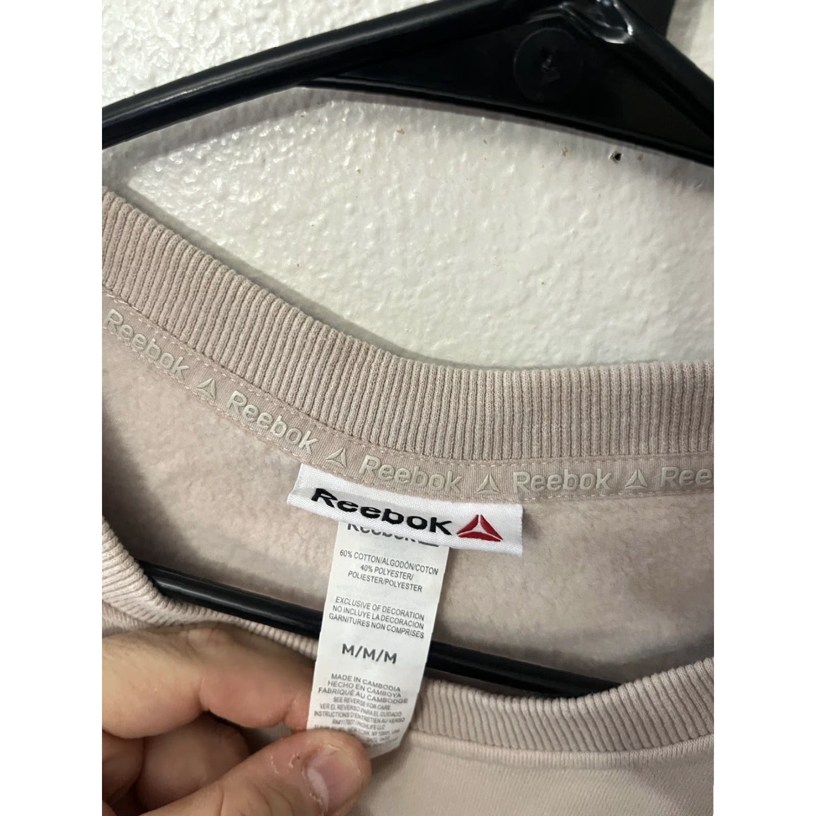 Reebok Reebok Sweatshirt Logo Crew Neck Long Sleeve Pink Women M Regular Cotton Blend Casual Sports Size M / US 6-8 / IT 42-44 - 2 Thumbnail