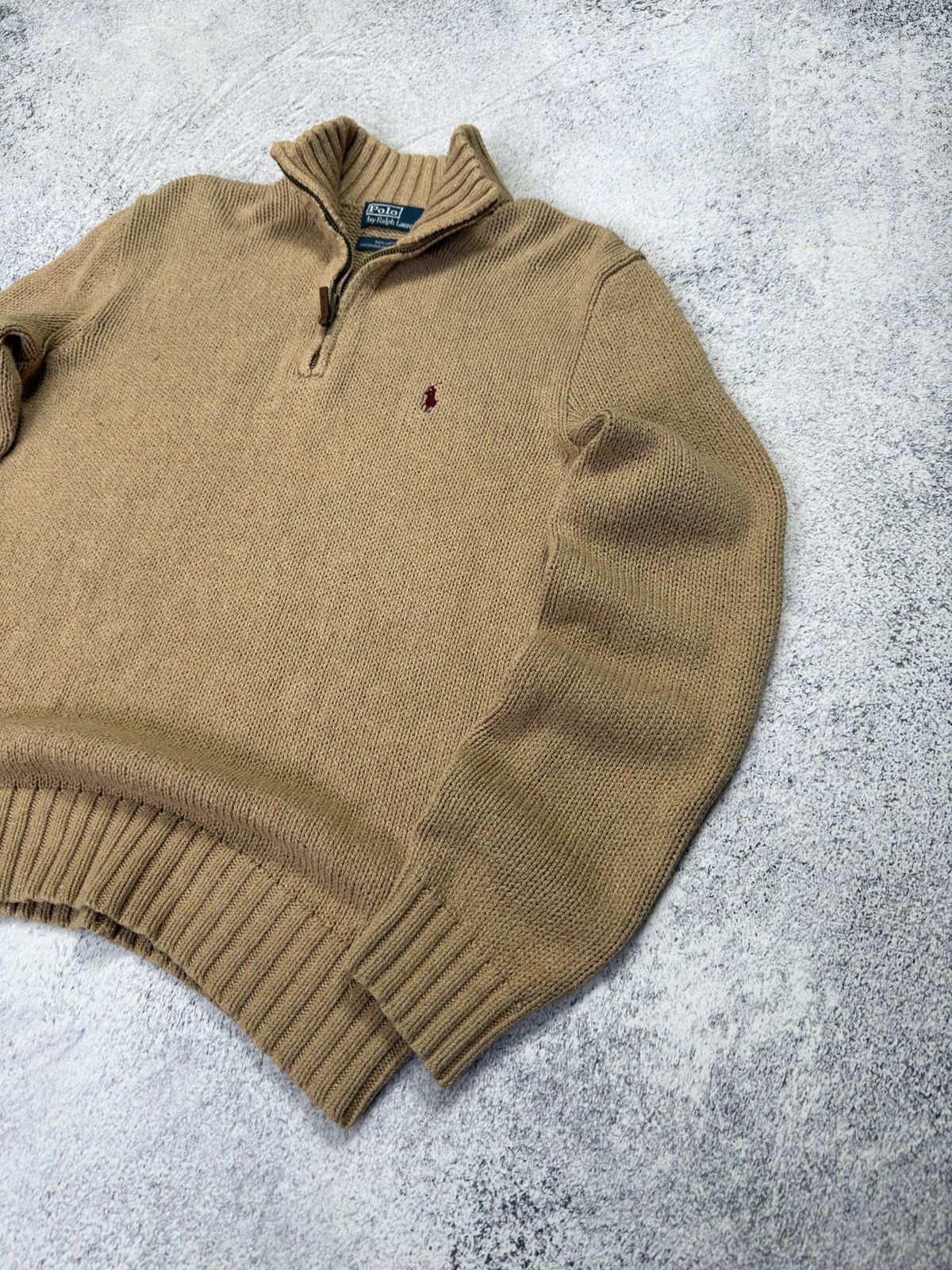Polo Ralph Lauren Vintage Polo Ralph Lauren 1/4 Zip Cotton Knit Sweater Beige Size US M / EU 48-50 / 2 - 3 Thumbnail